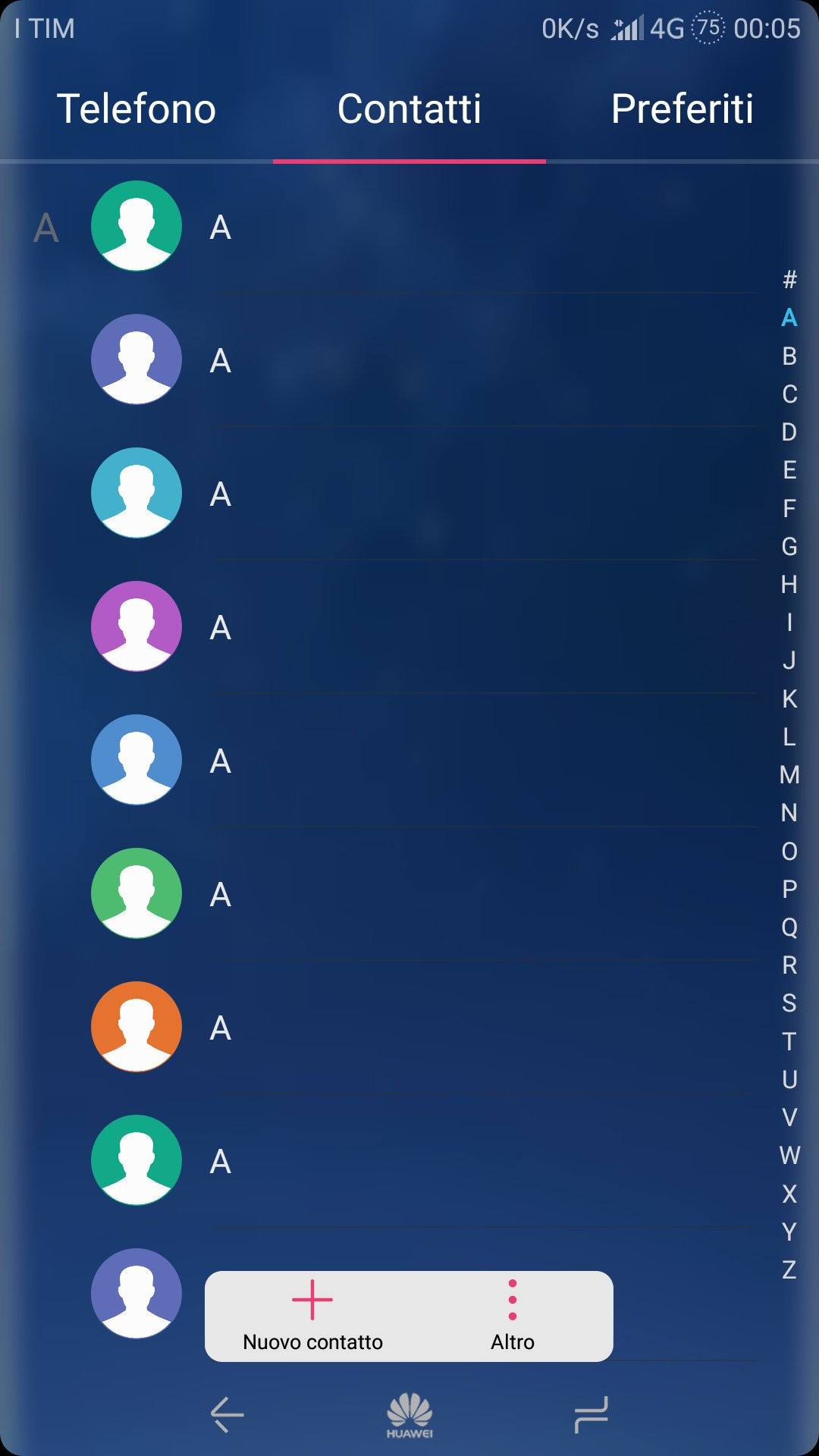 Ridisegnata App "Contatti e Dialer" con lo sfondo Edge a tutto schermo senza ActionBar....:, schermata di blocco Huawei P8