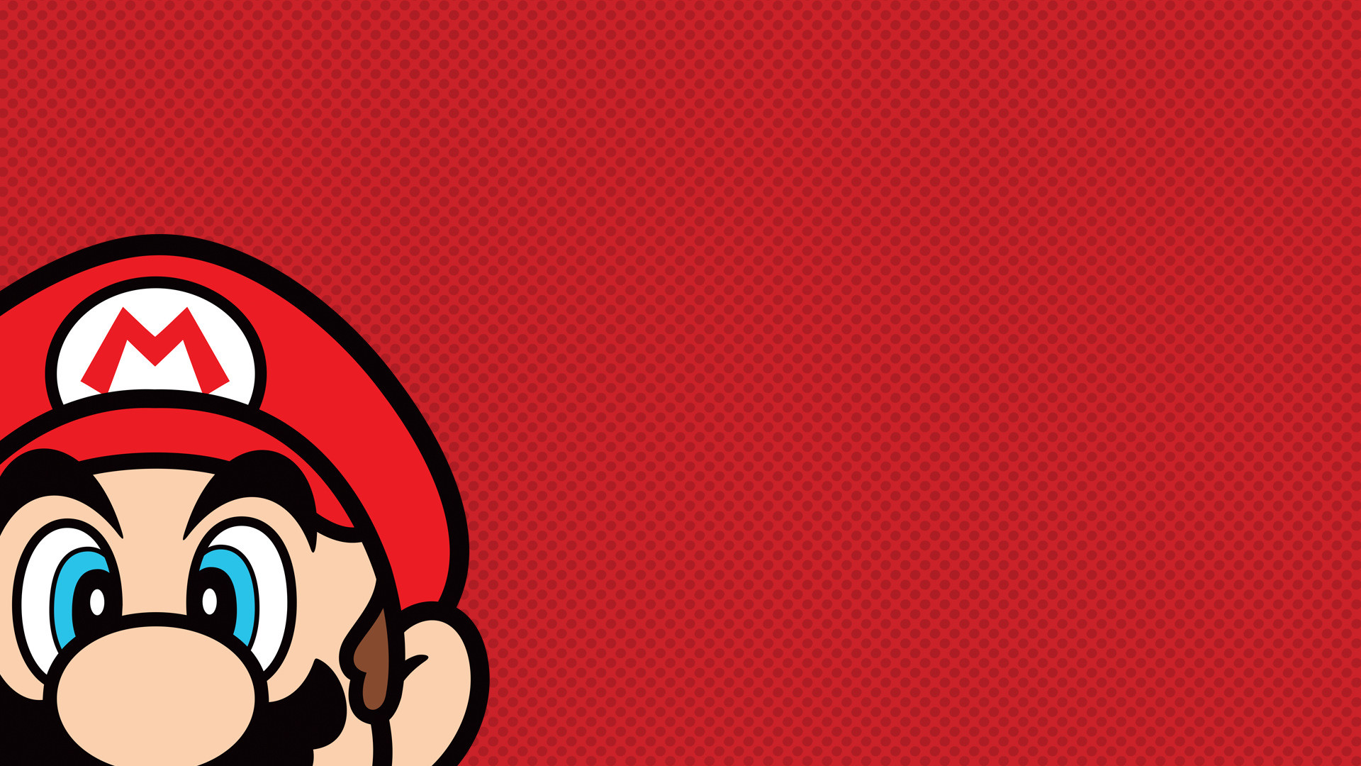 Mario, Primo piano, Sfondo rosso, 16:9 Full HD, wallpaper widescreen