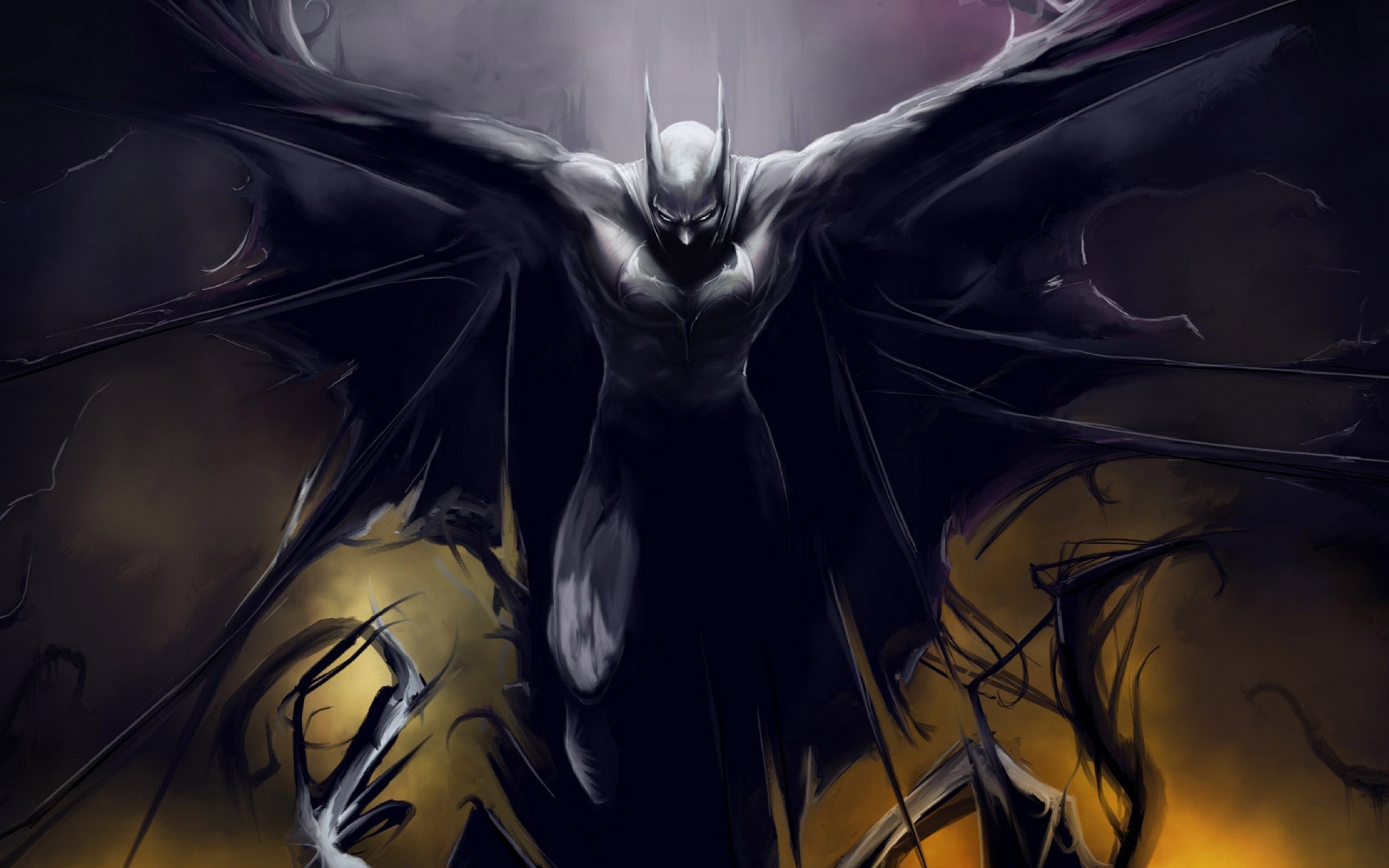 Batman, Pittura digitale, Ali, Pipistrelli, 2560x1600, wallpaper desktop