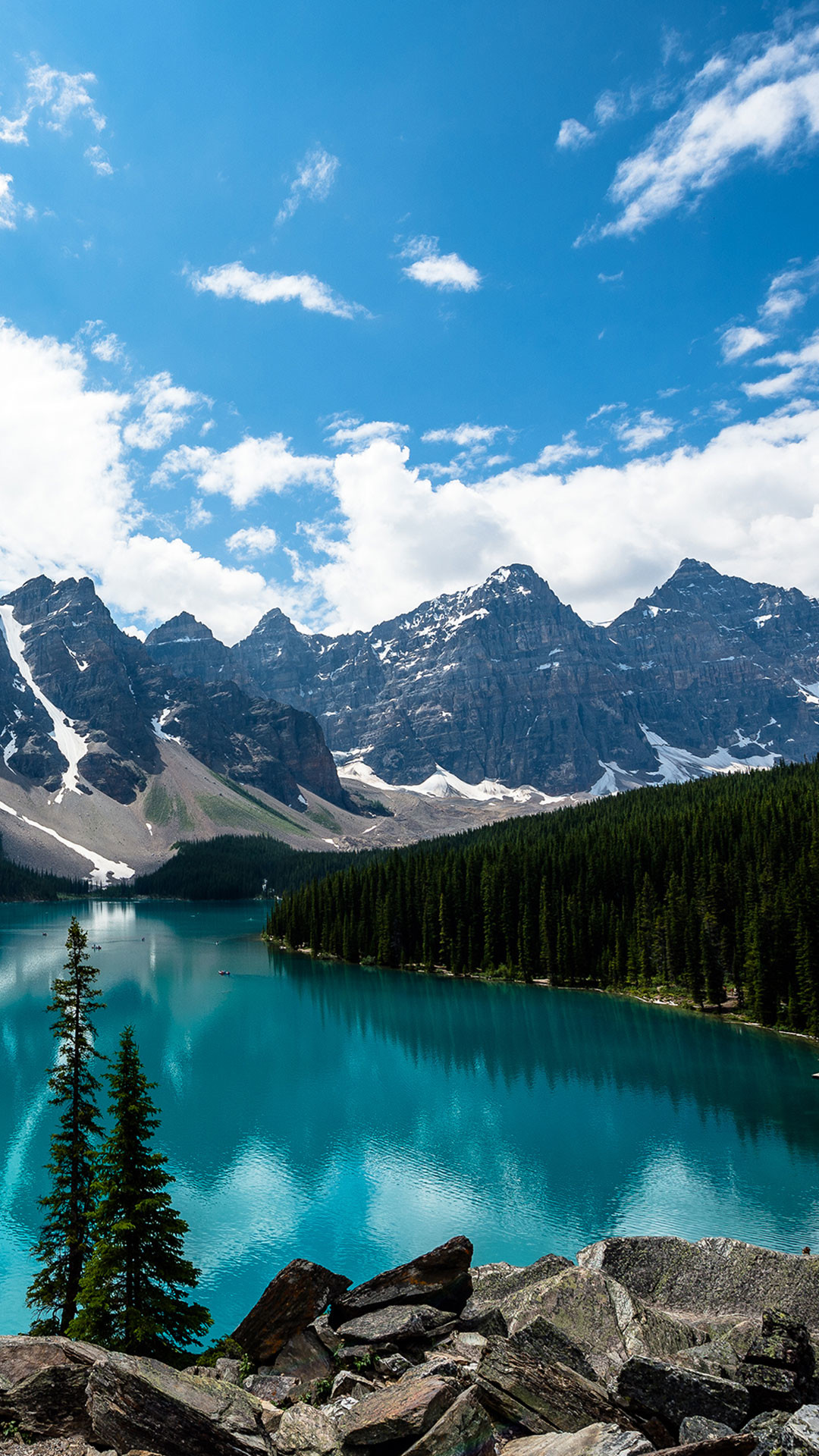 Lago Moraine, Parco nazionale di Banff, Canada, Montagne, wallpaper iPhone
