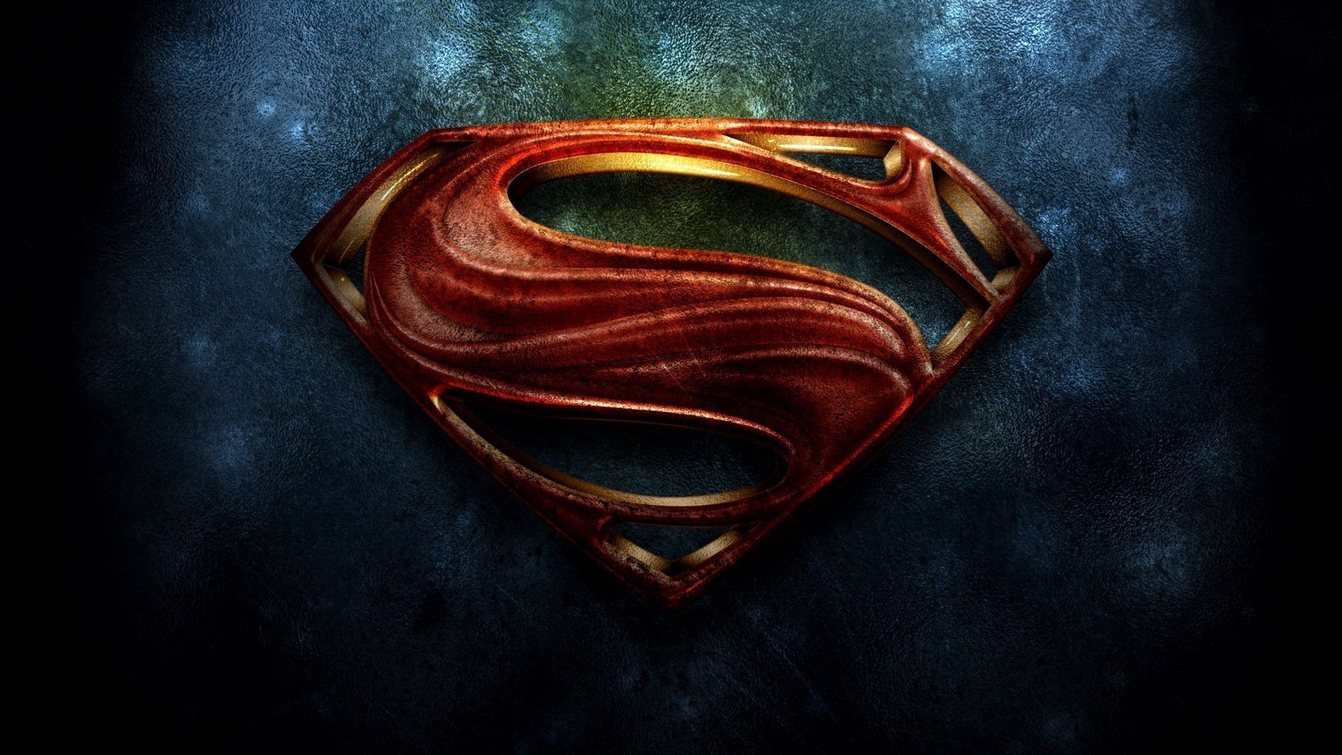 Logo di Superman, L'uomo d'acciaio, Superman, Metallo, Texture, Full HD, sfondo per portatile