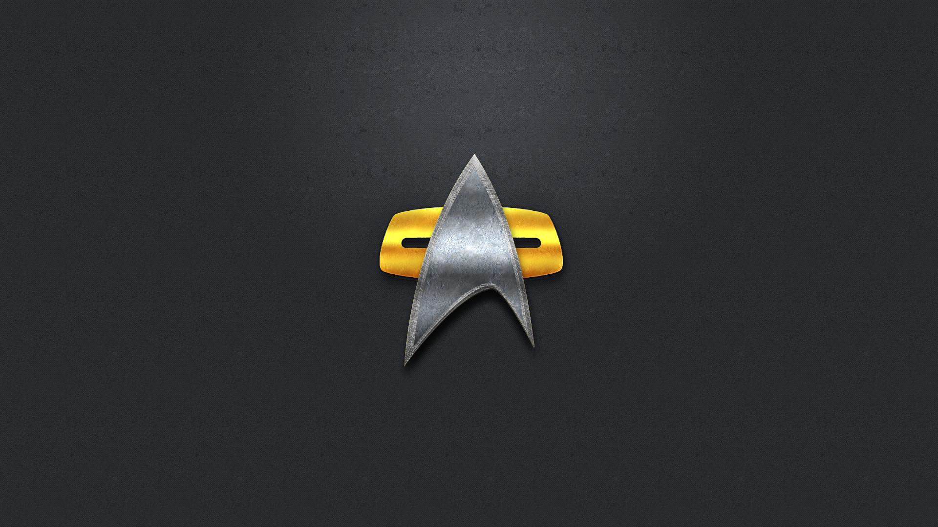 Comunicatore della Flotta Stellare, Star Trek, Distintivo, Grigio scuro, Minimalismo, sfondo Full HD