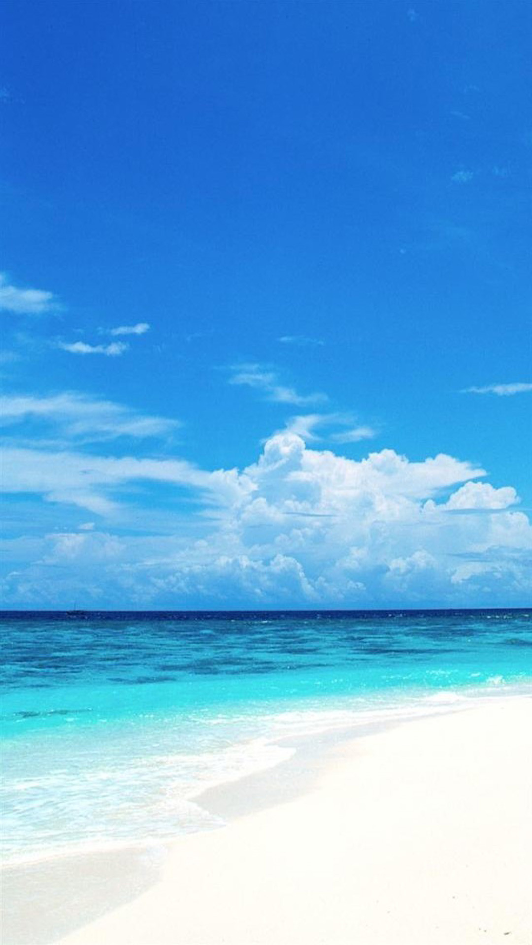 Mare turchese, Riva, Nuvole, wallpaper per iPhone e Android