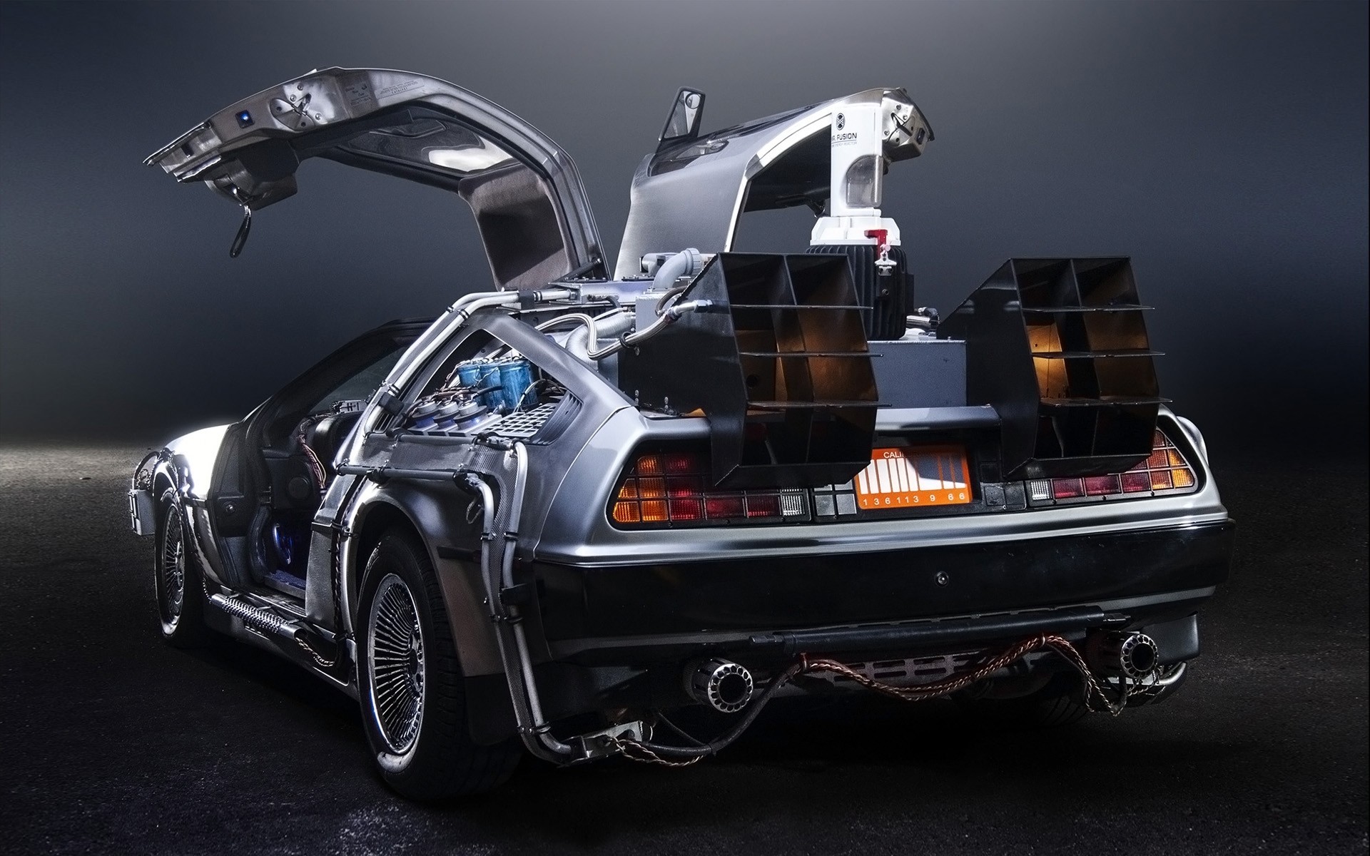 DeLorean DMC-12, Ritorno al futuro, Portiere ad ali di gabbiano, Rendering 3D, sfondo per PC