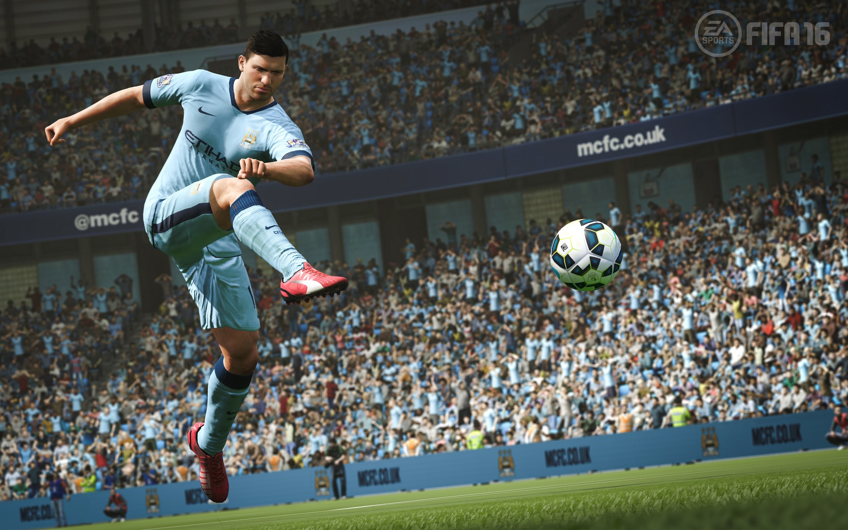 Sergio Agüero, Manchester City, FIFA 16, Rovesciata, Stadio, 16:10 2K, sfondo widescreen