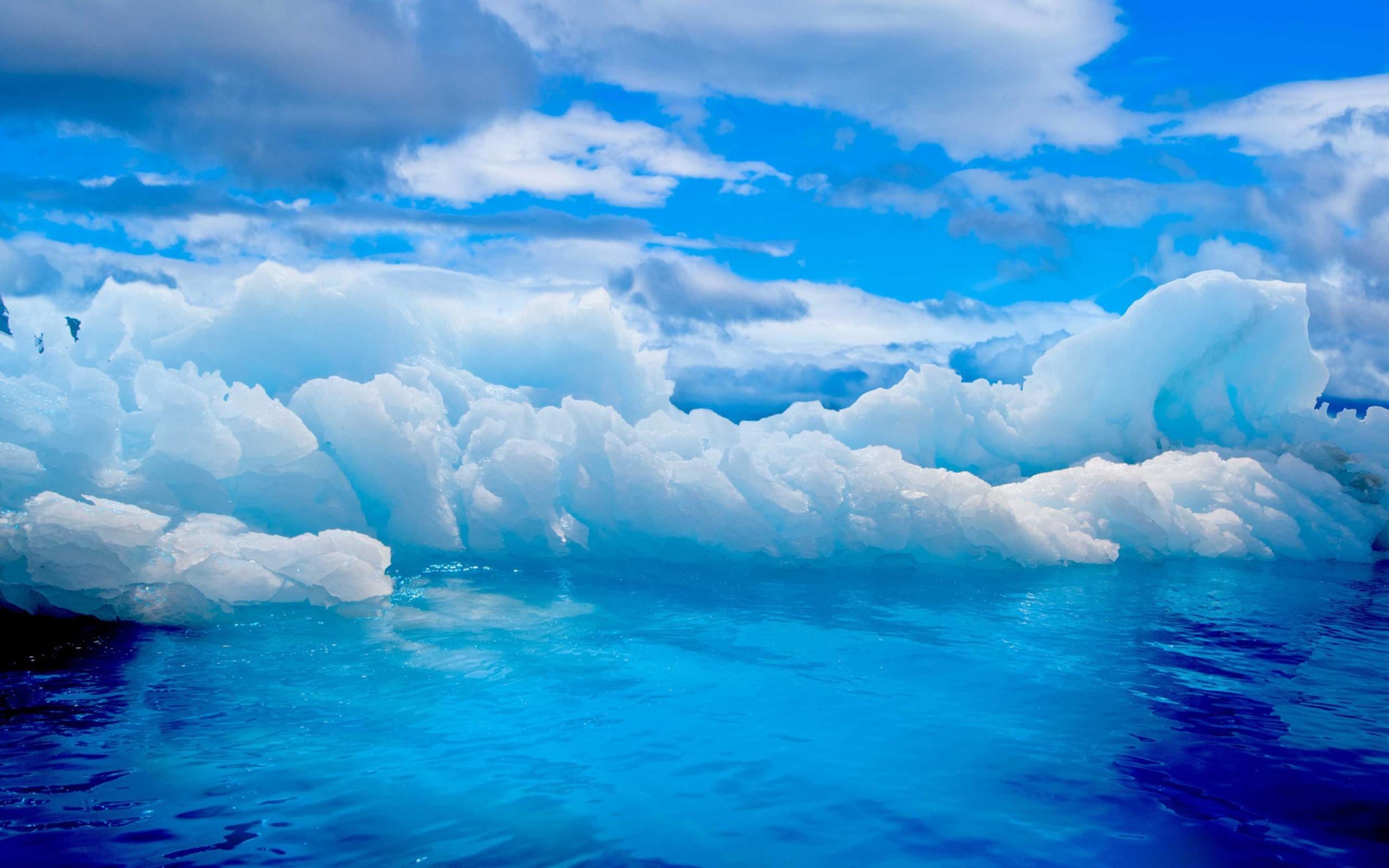 Iceberg, Mare, Nuvole, Azzurro, 2560x1600, sfondo MacBook Pro