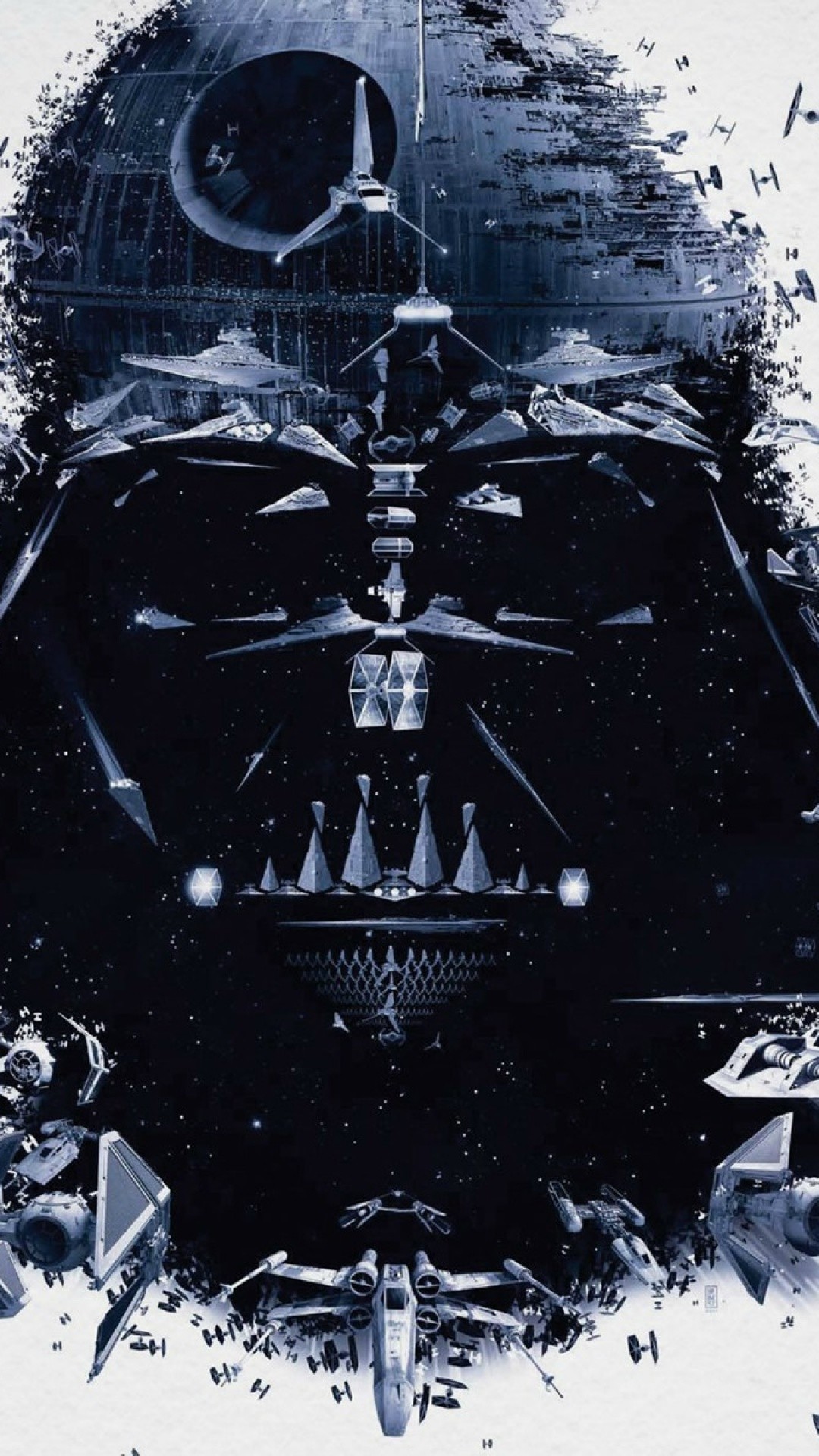 Darth Vader, Morte Nera, Star Wars, Arte digitale, Full HD, sfondo per smartphone