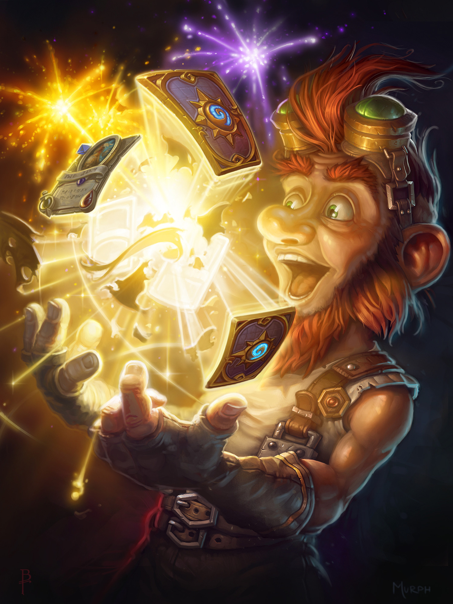 Hearthstone, Gnomo, Carte magiche, Luce dorata, QHD+, sfondo per iPad e tablet