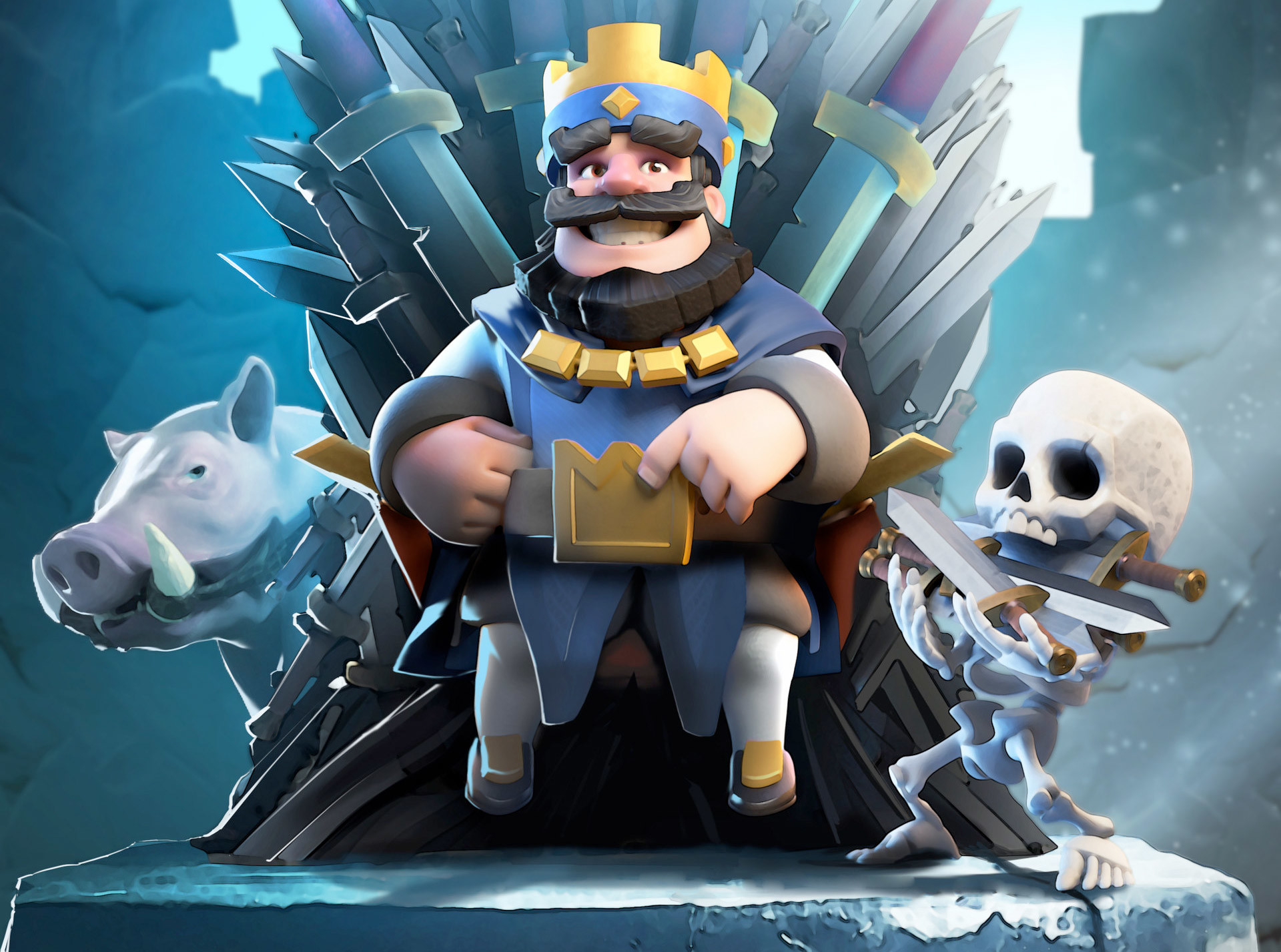 Clash Royale, Re, Trono di Spade, Parodia, Full HD, sfondo per iPad e tablet