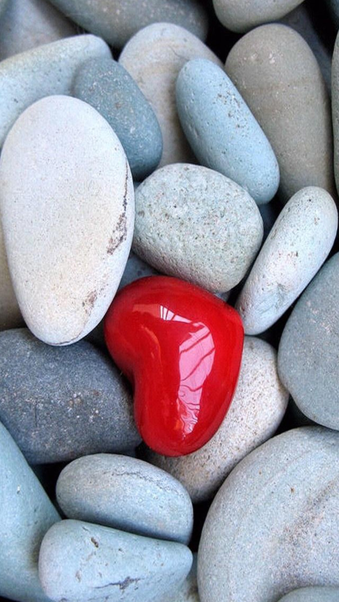 Cuore rosso, Sassi, Ciottoli, Full HD, sfondo per smartphone