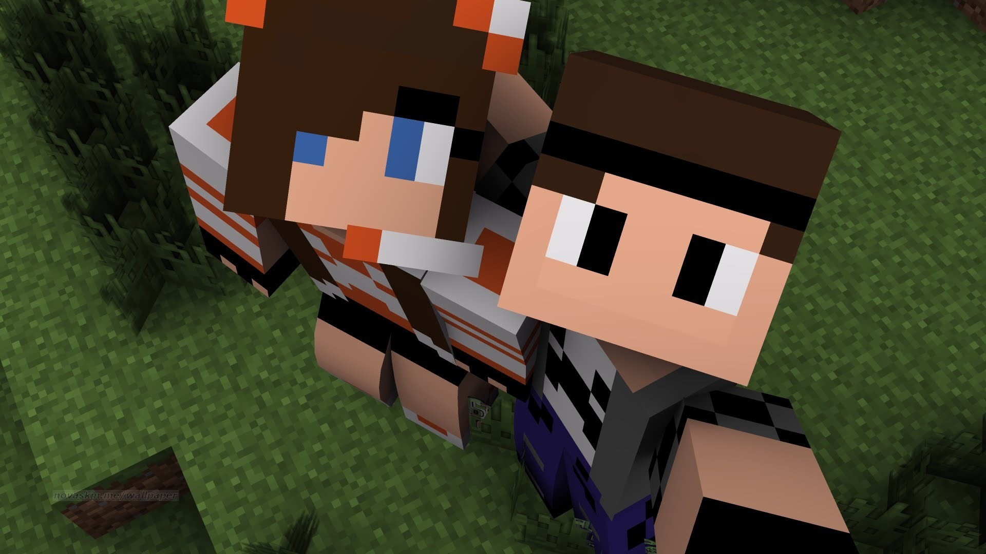 Minecraft, Novaskin, Selfie, Coppia, Full HD, sfondo per portatile