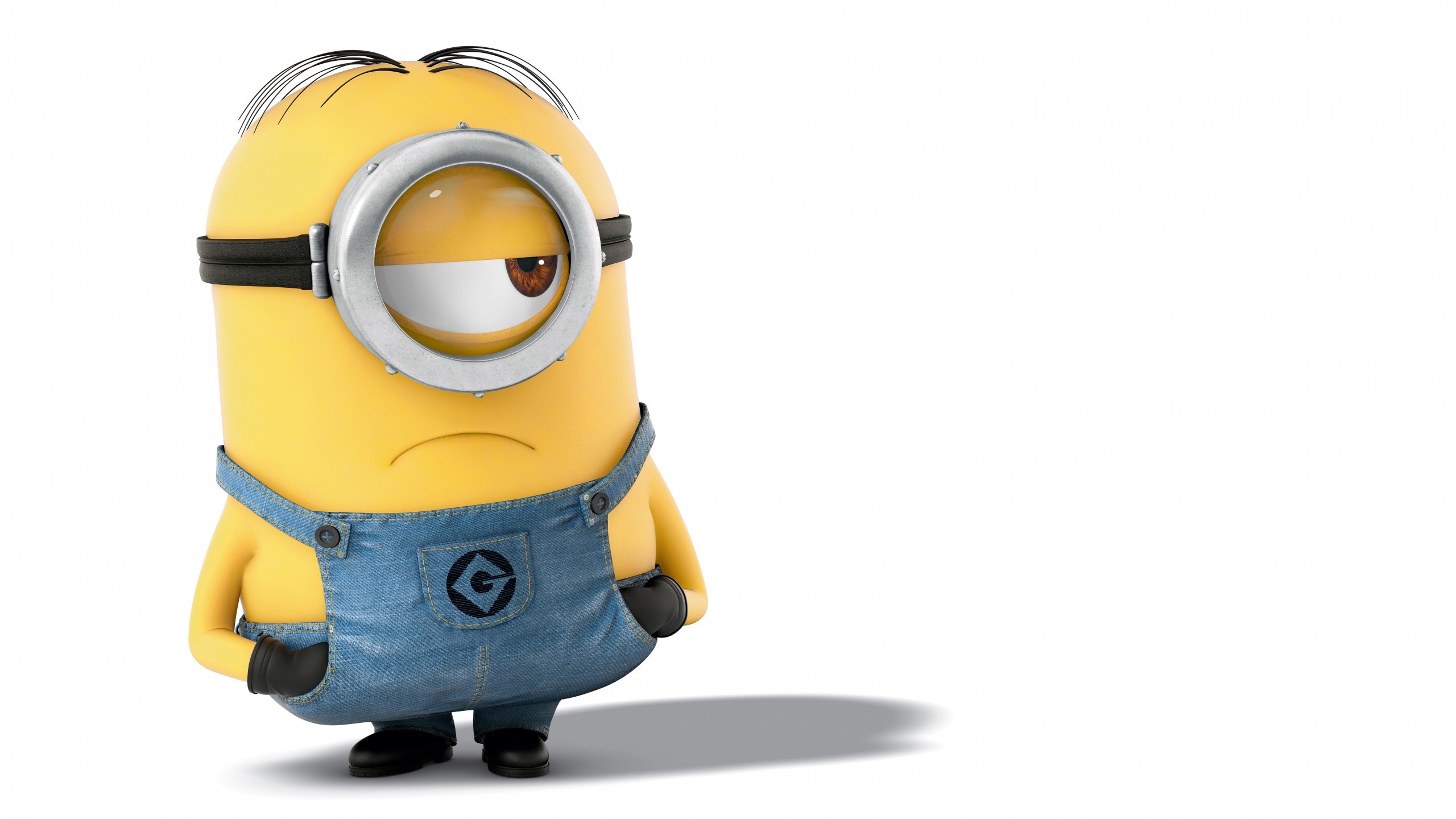 Minion, Stuart, Sfondo bianco, 2K, wallpaper per portatile
