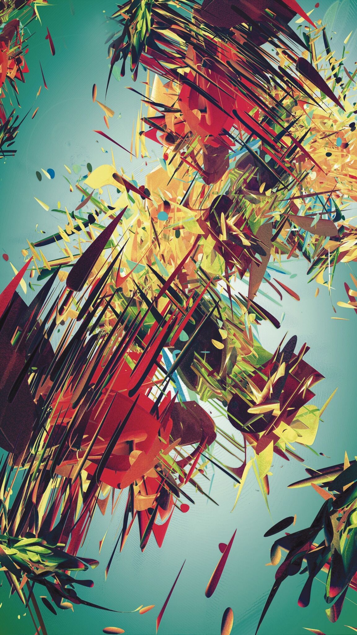 Schegge astratte, Colori, Arte digitale, Full HD, sfondo per smartphone
