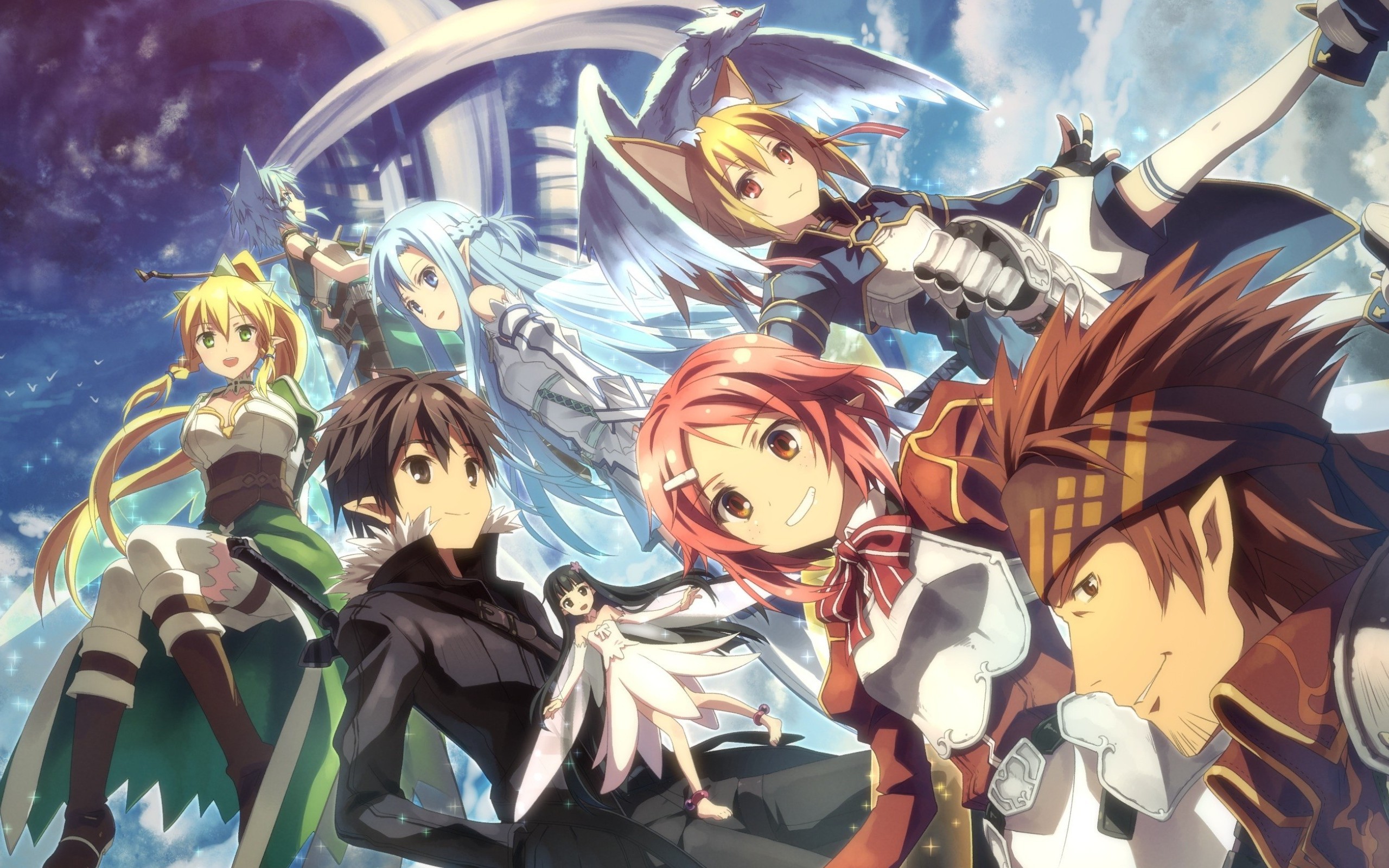 Kirito, Lisbeth, Klein, Leafa, Sword Art Online, 2560x1600, immagine di sfondo