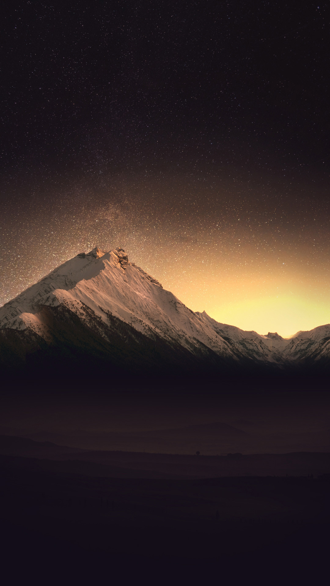 Montagna, Vetta innevata, Crepuscolo, Full HD, schermata di blocco Huawei P9
