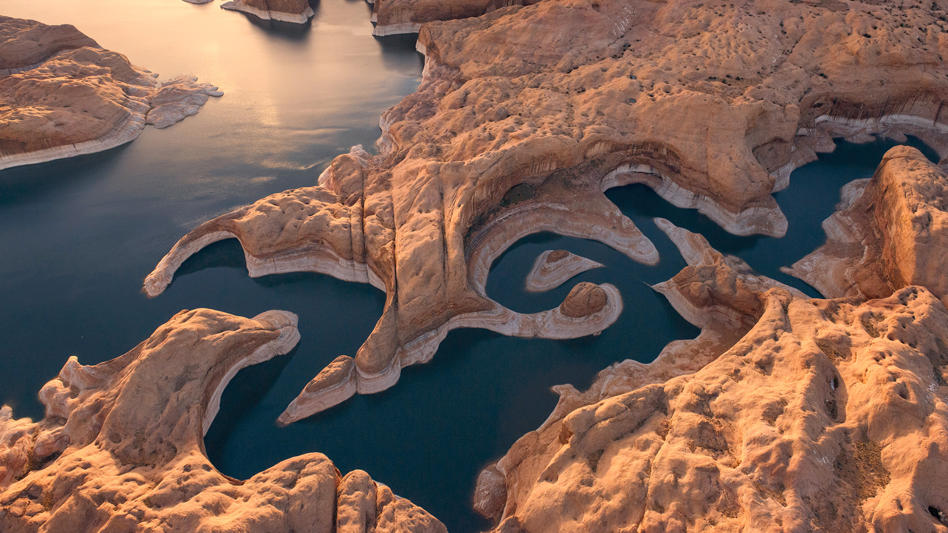 Lake Powell, Canyon, Vista aerea, Arenaria, Full HD, sfondo per PC e portatile
