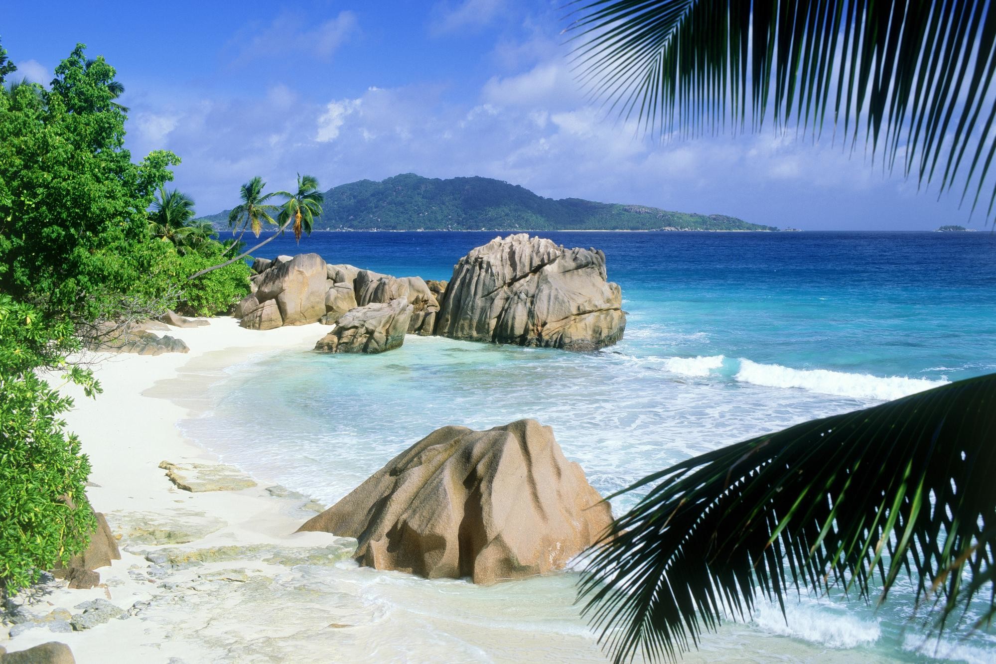 Anse Source d'Argent, La Digue, Seychelles, Rocce granitiche, Spiaggia, wallpaper per desktop