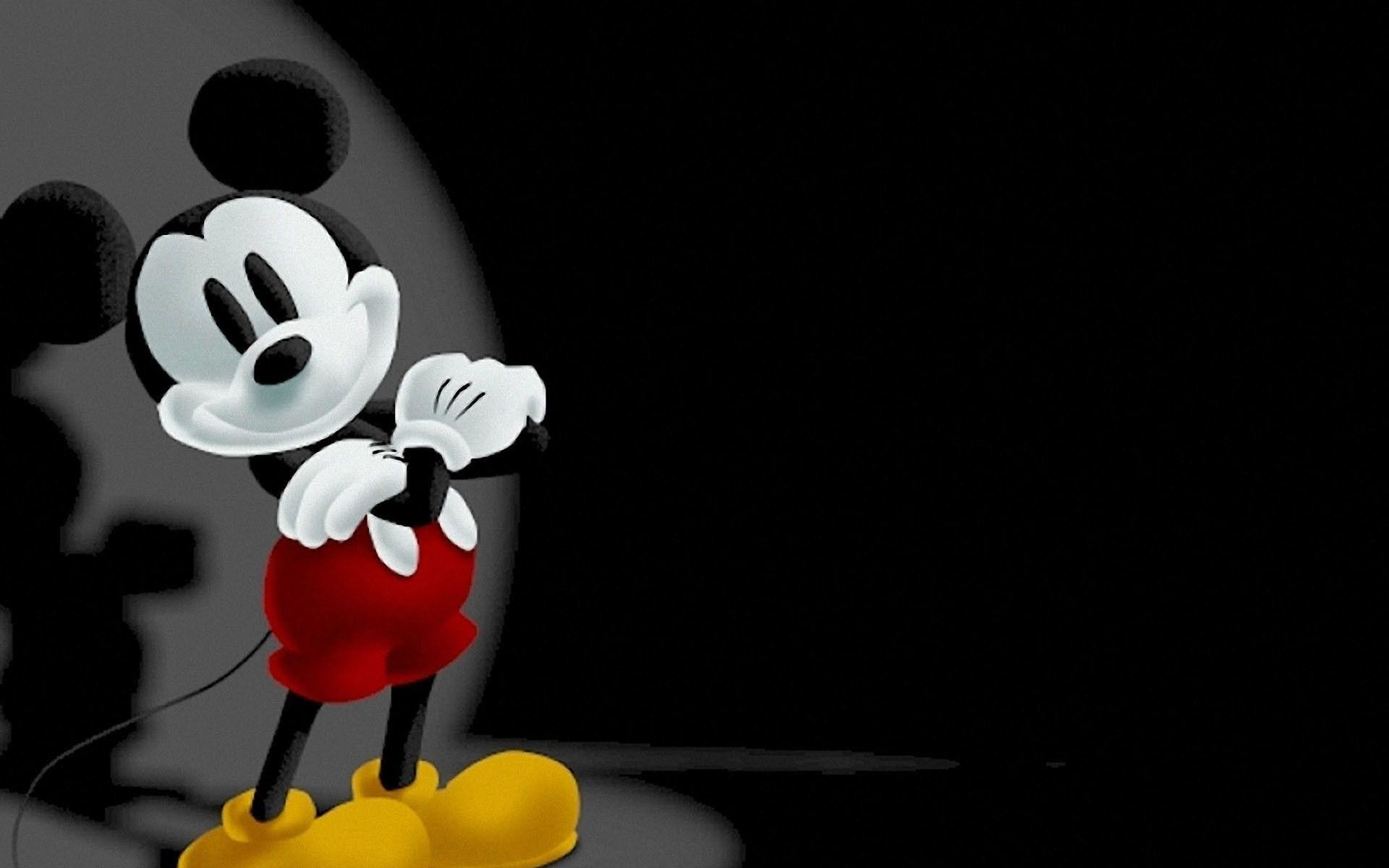 Topolino, Bianco e nero, Sfondo nero, 1920x1200, wallpaper desktop