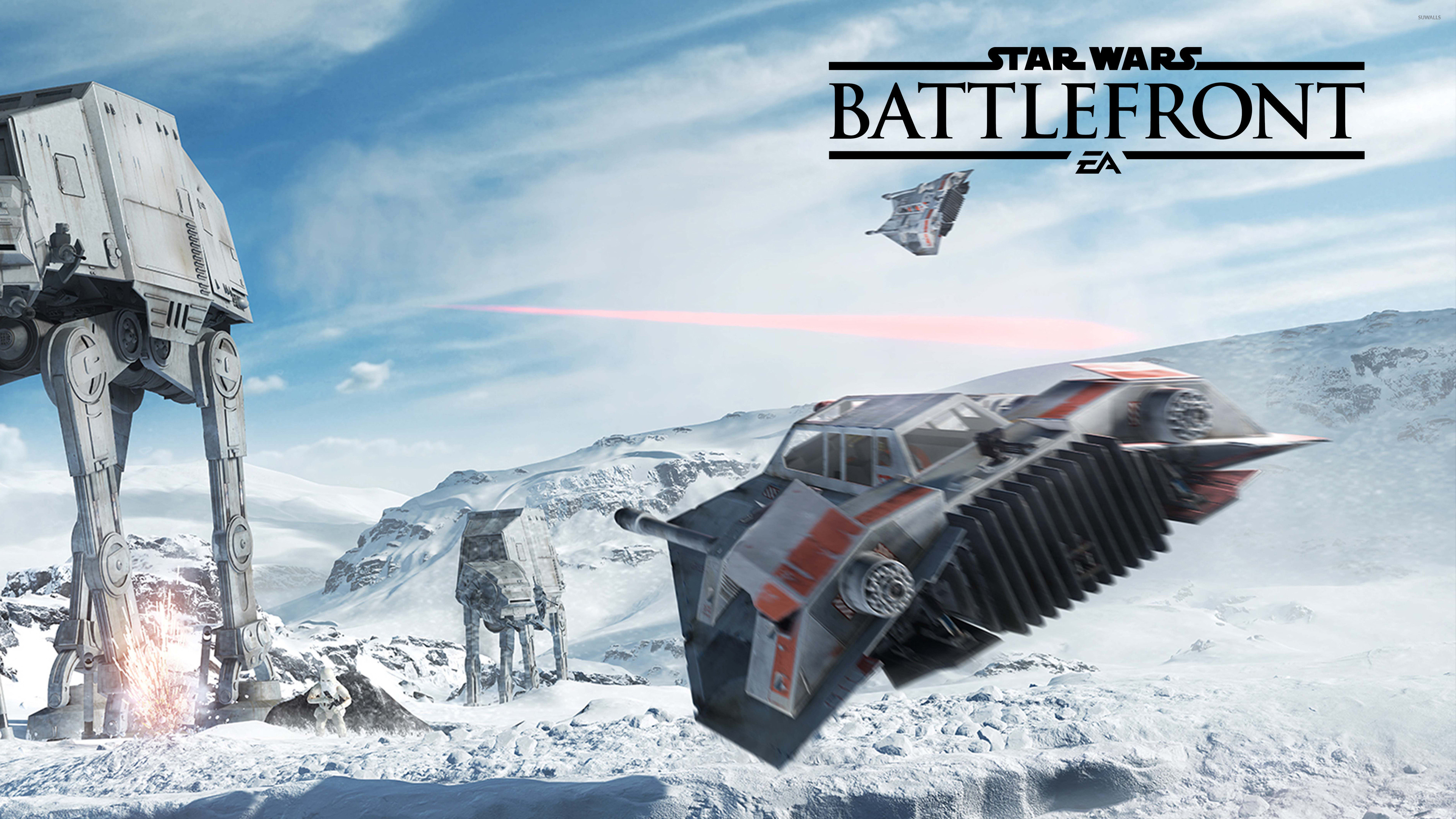Star Wars Battlefront, Snowspeeder, AT-AT, Hoth, Logo, 3840x2160, sfondo per PC