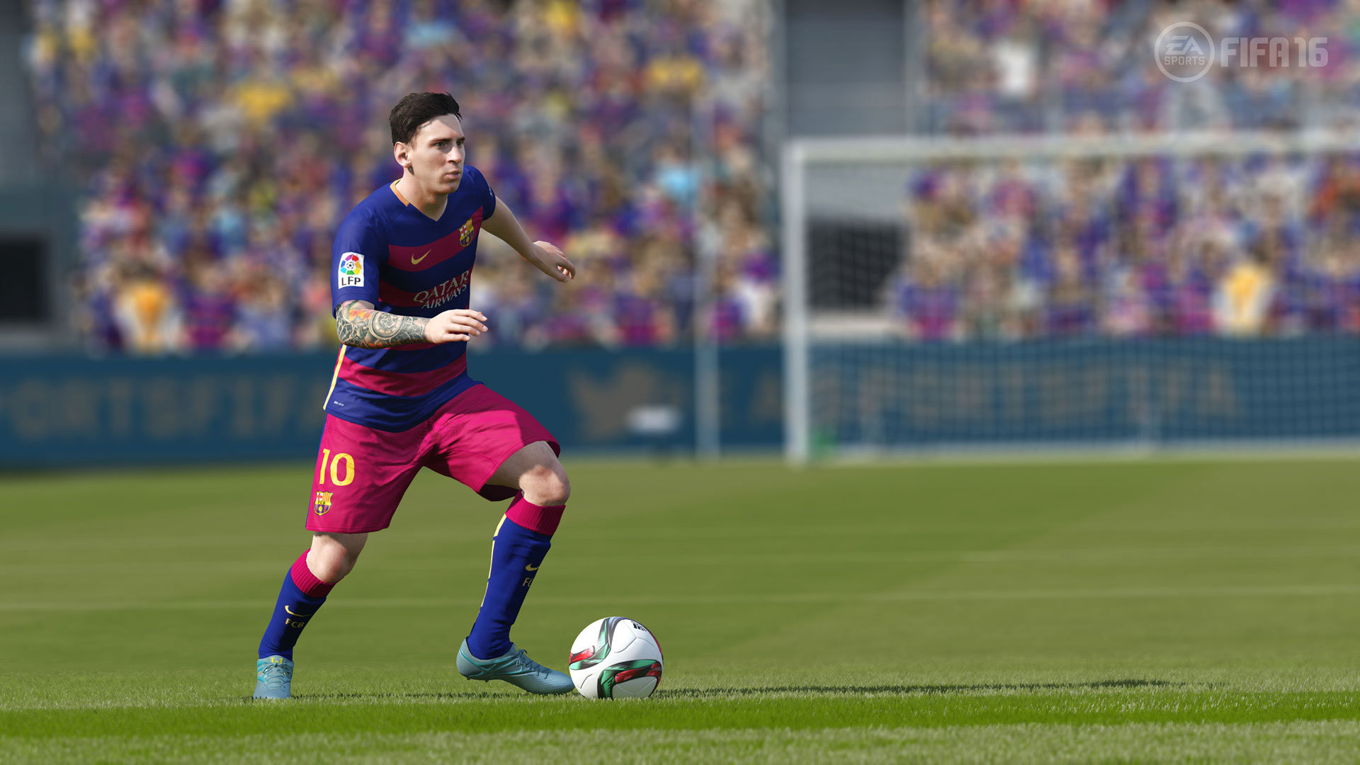 Lionel Messi, FC Barcelona, FIFA 16, Gameplay, Stadio, Full HD, sfondo per PC