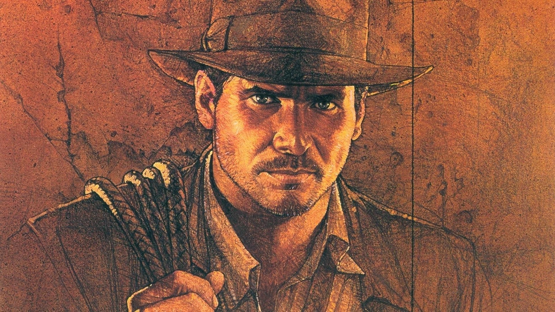 Indiana Jones, Harrison Ford, Ritratto, Disegno, Full HD, wallpaper per computer