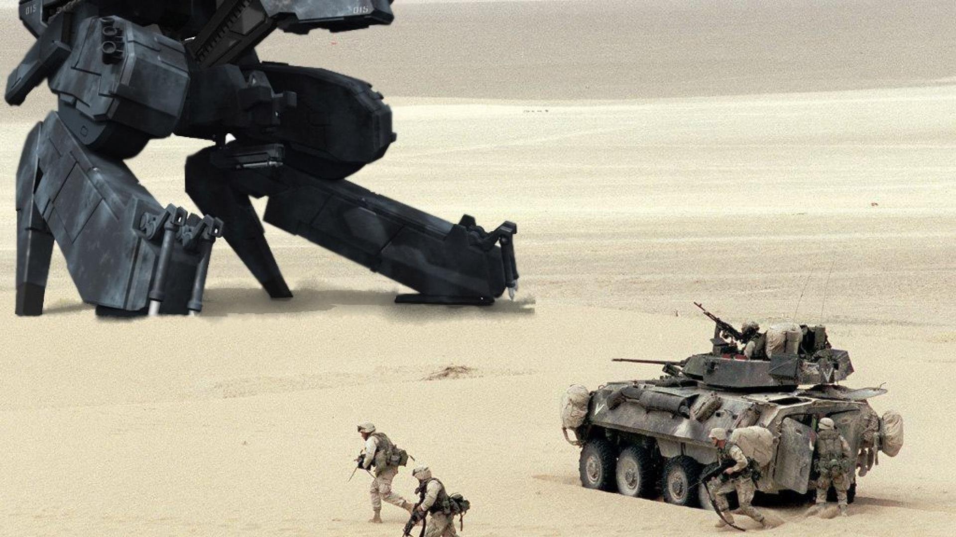 Metal Gear, Mech, Blindato, Deserto, Soldati, 1920x1080, immagine di sfondo