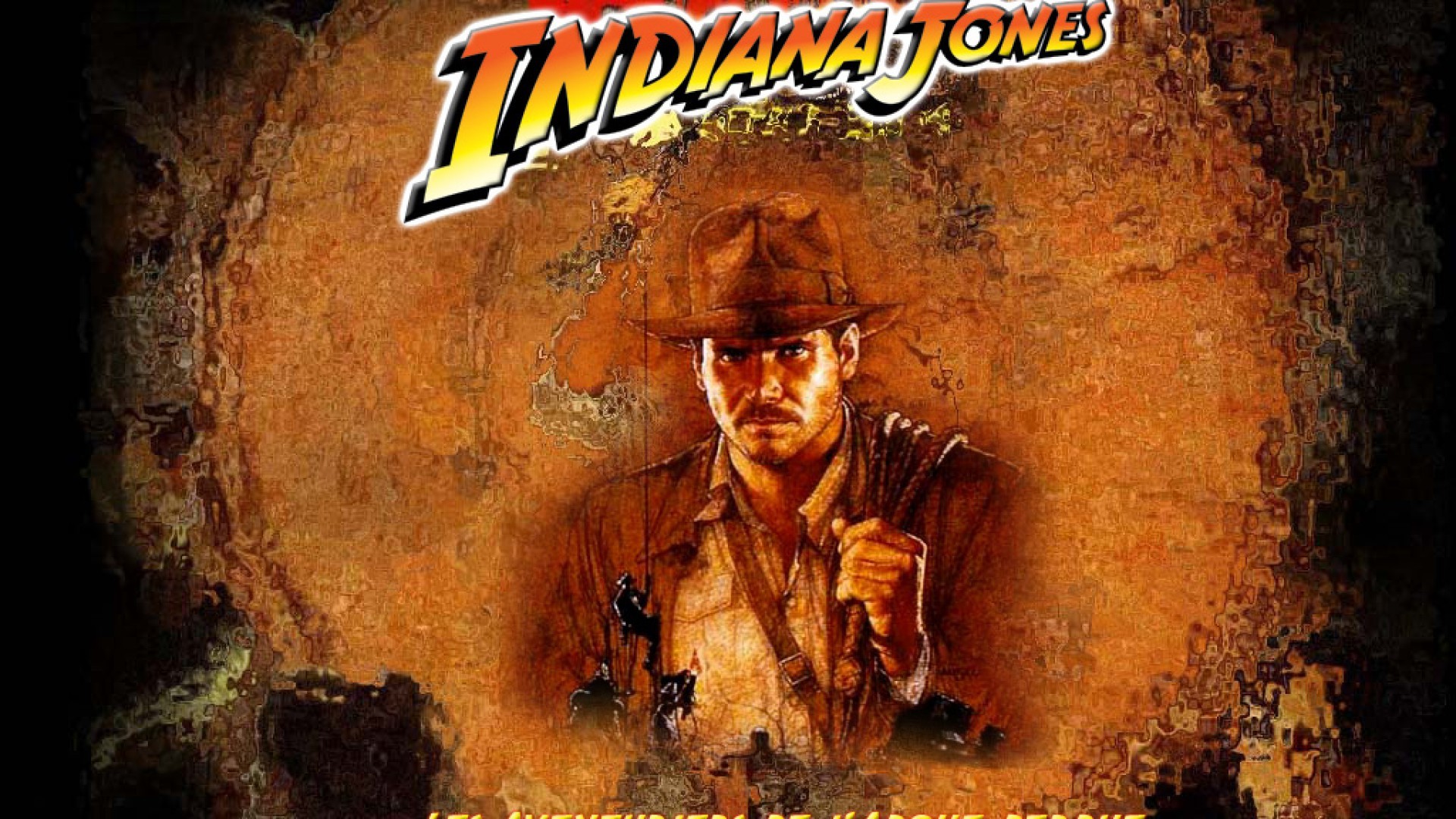 Indiana Jones, Harrison Ford, Logo, Seppia, Full HD, wallpaper per portatile