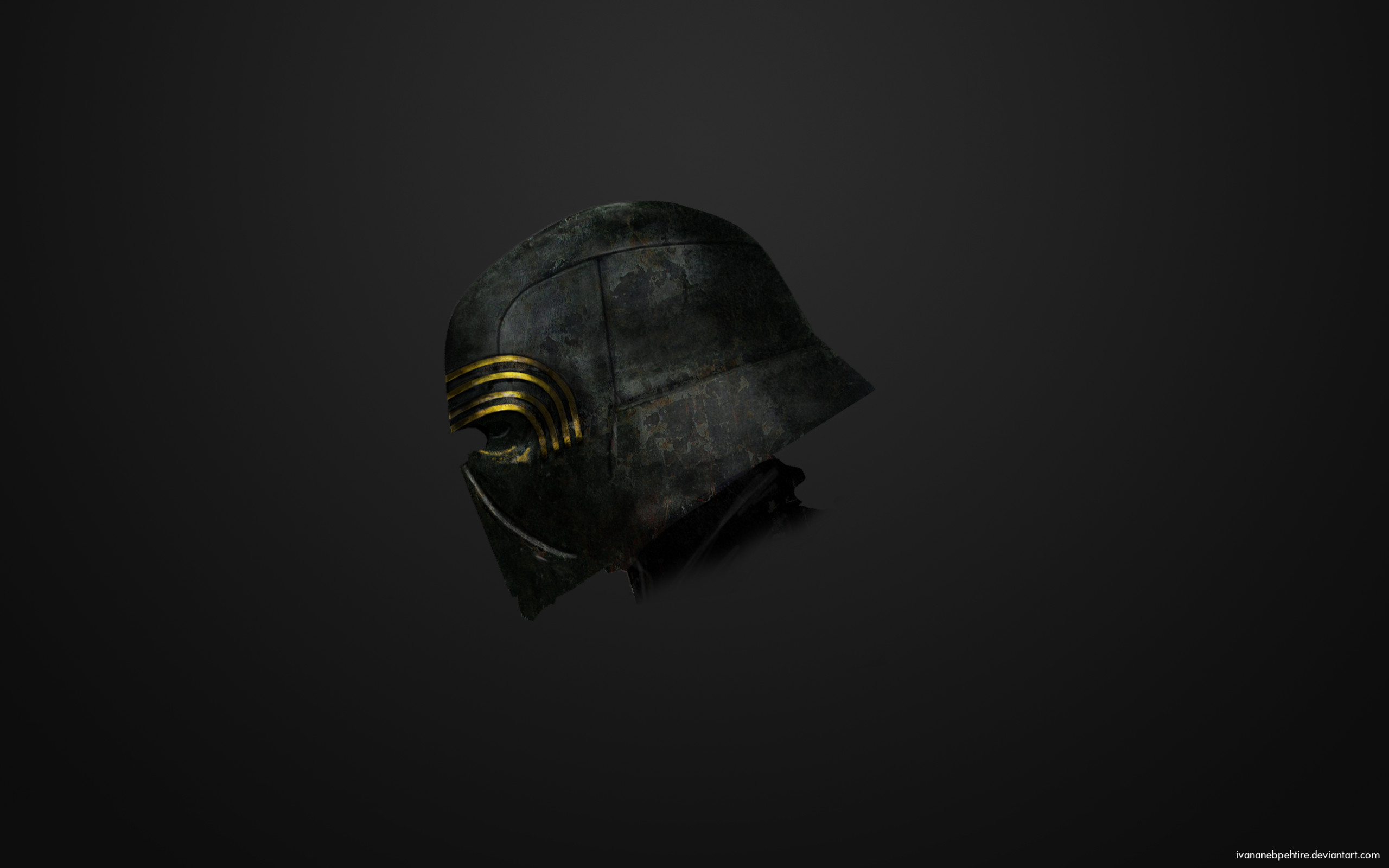 Casco di Kylo Ren, Kylo Ren, Star Wars, Minimalista, Sfondo nero, wallpaper desktop 2K