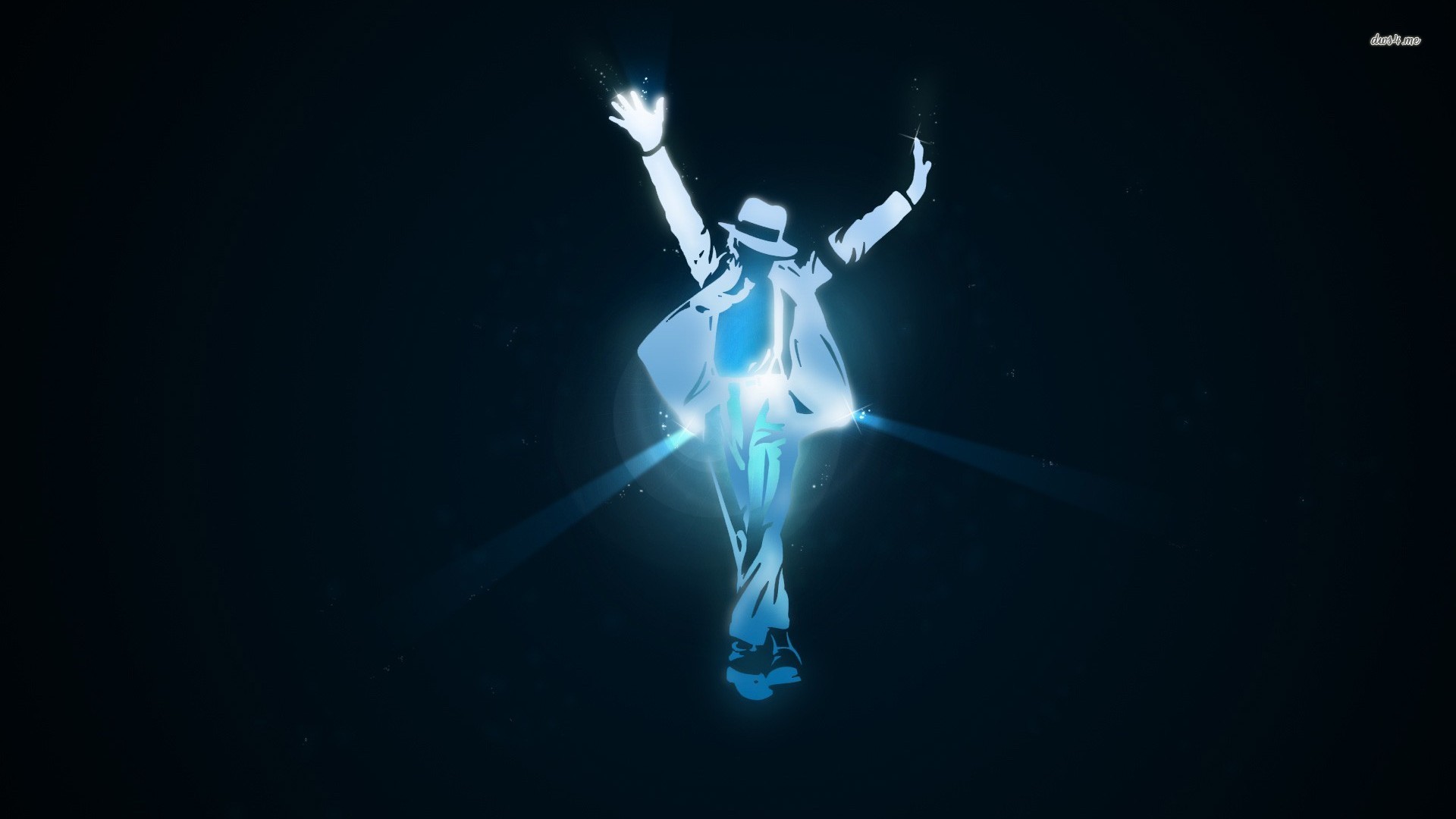Michael Jackson, Silhouette luminosa, Luce azzurra, Ballo, Full HD, sfondo per portatile