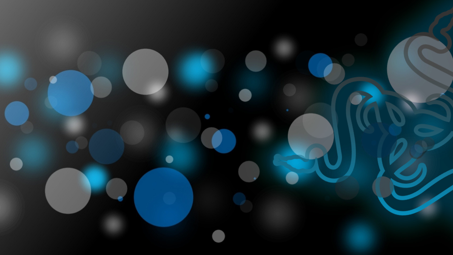 Razer, Logo Razer, Bokeh, Azzurro, Full HD, sfondo desktop