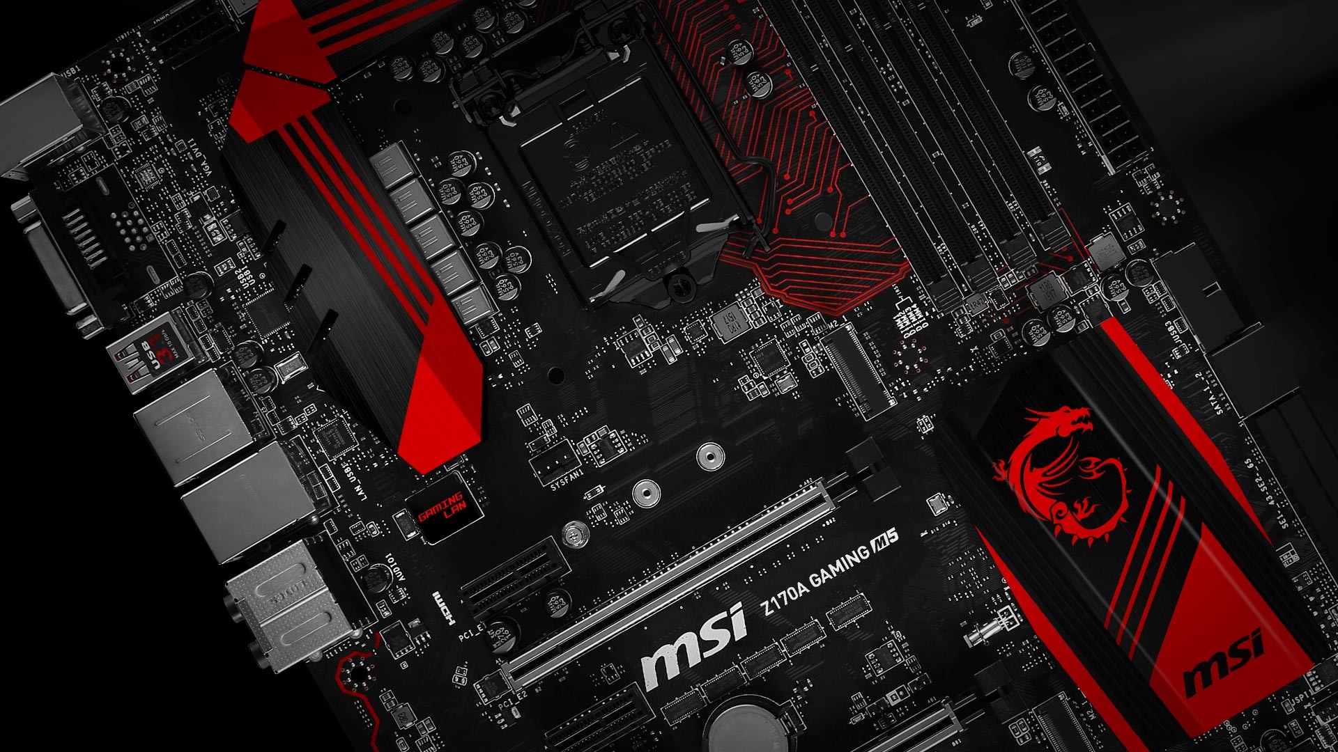 MSI, Scheda madre, Gaming, Rosso e nero, Full HD, sfondo per PC e portatile