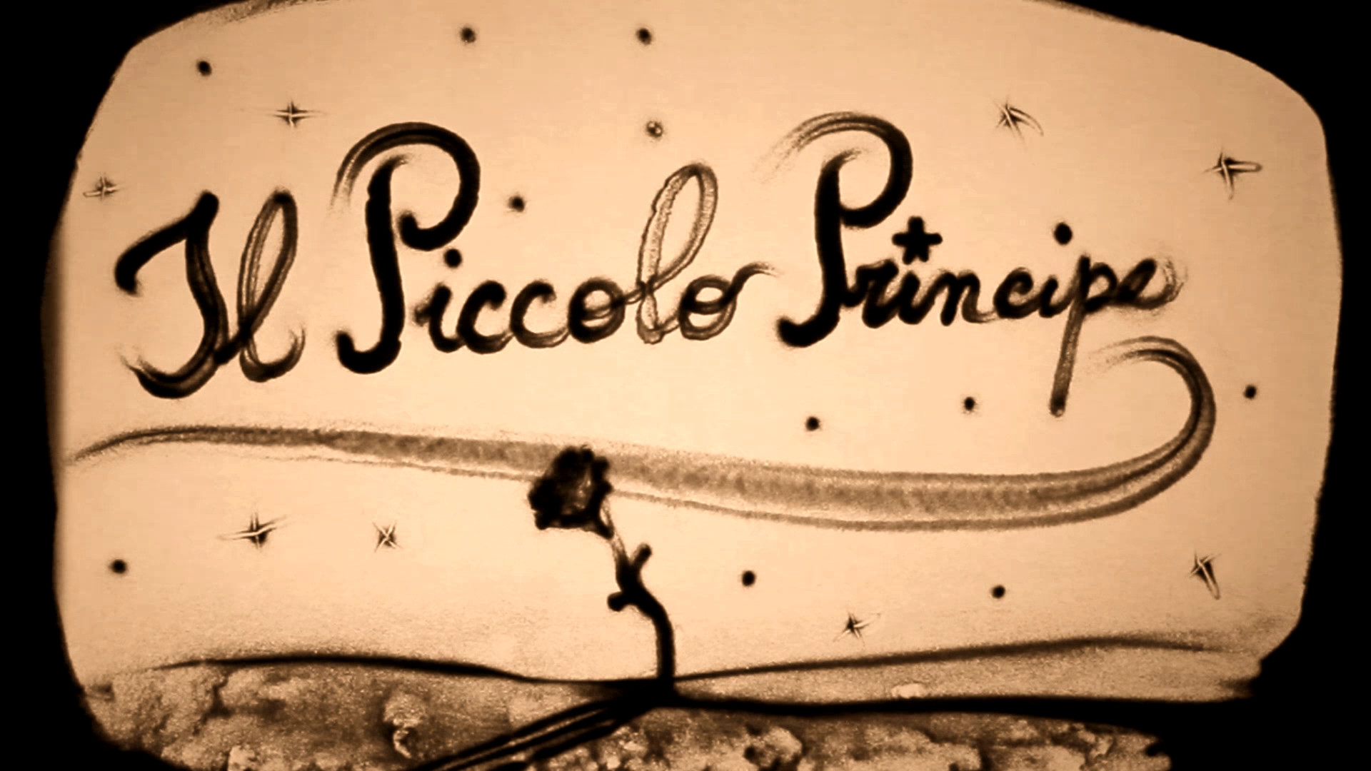 Il Piccolo Principe, Scritta, La rosa, Seppia, 1920x1080, sfondo per PC