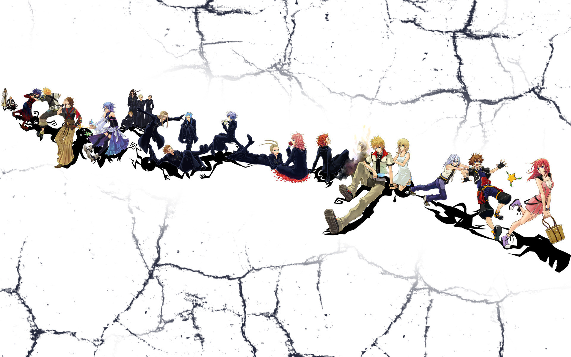 Kingdom Hearts, Personaggi, Sfondo bianco, Crepe, 1920x1200, wallpaper desktop