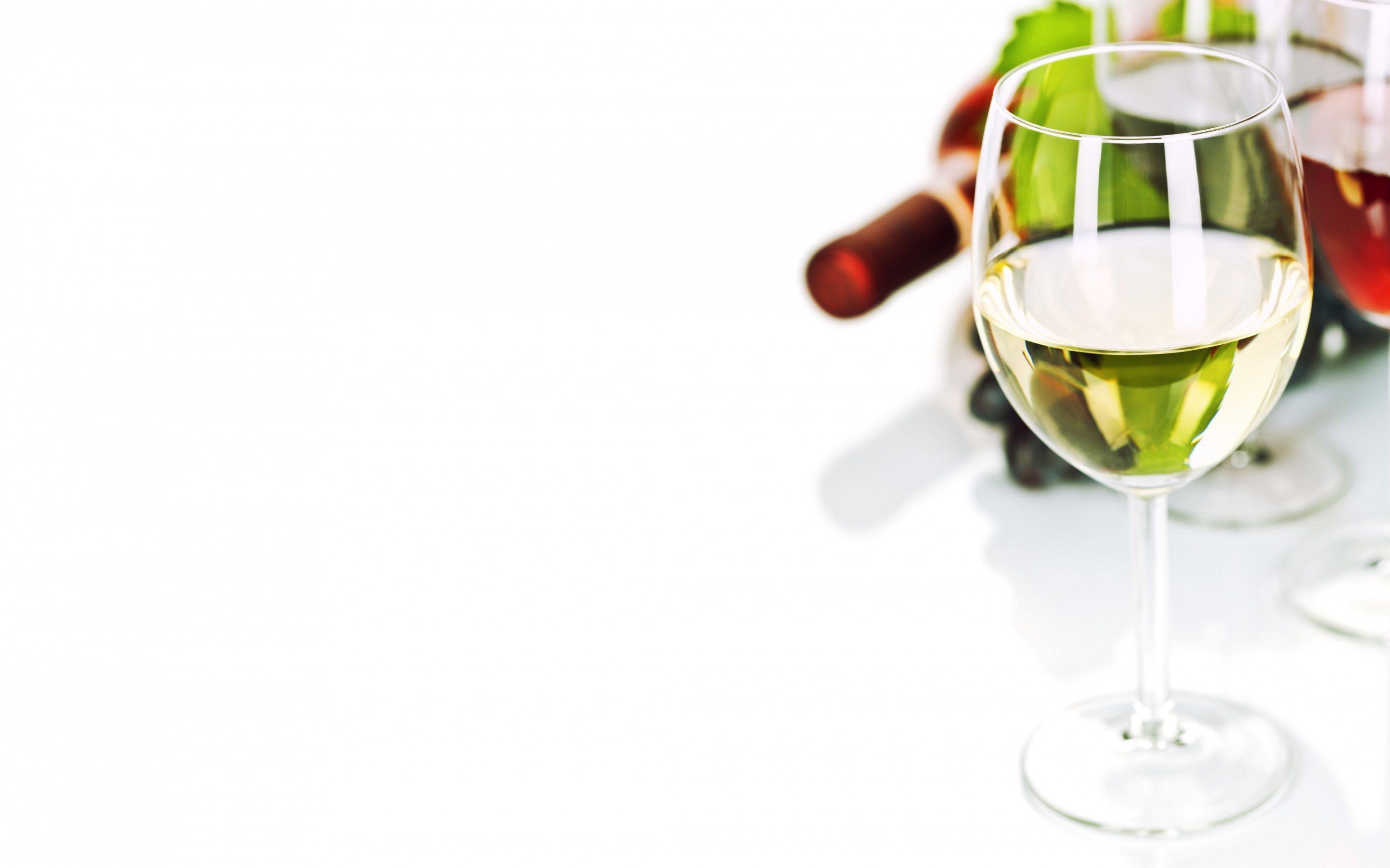 Vino bianco, Calice, Uva, Sfondo bianco, 2880x1800, wallpaper desktop