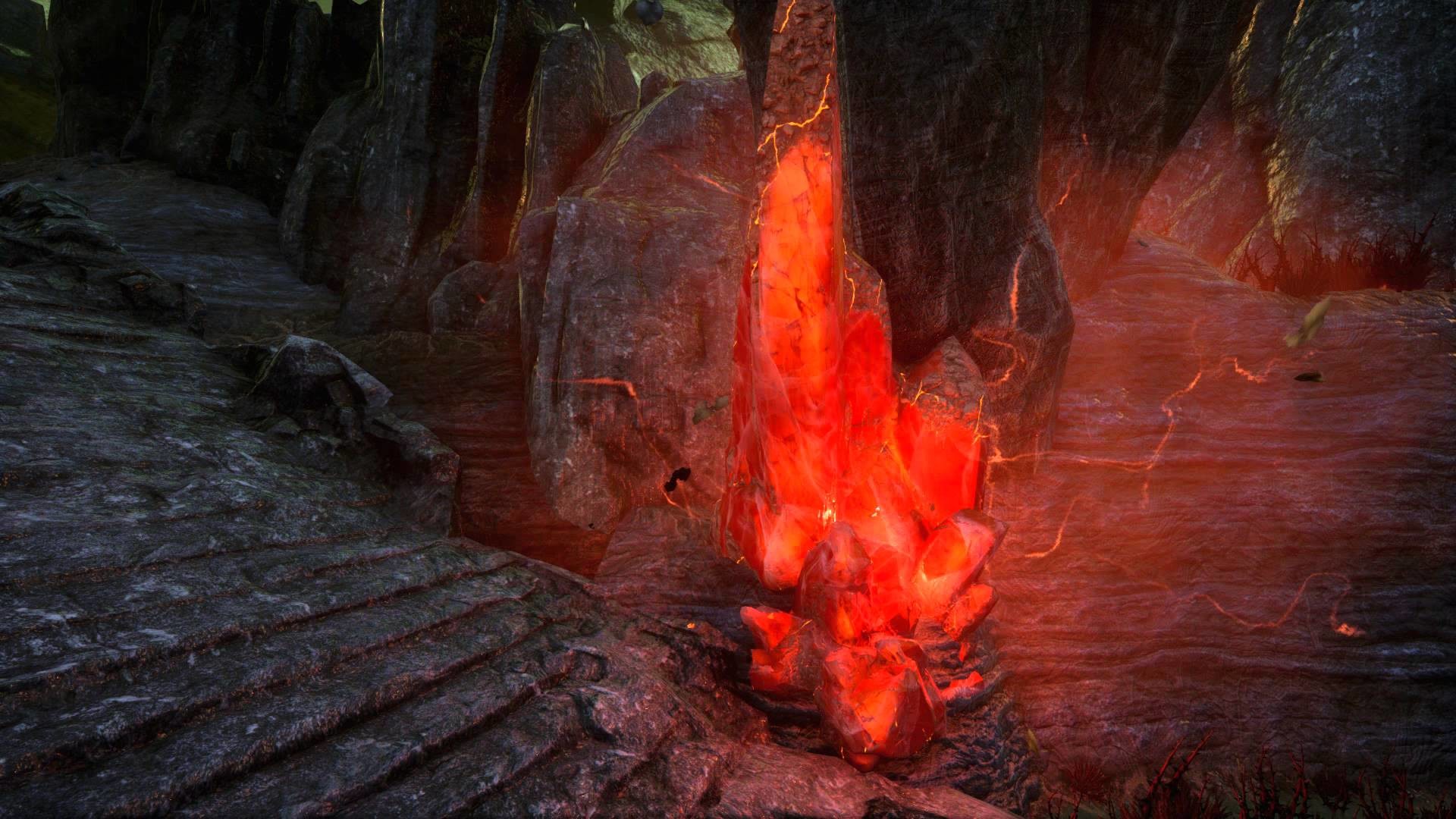 Dragon Age, Lyrium rosso, Cristallo, Grotta, Full HD, sfondo per PC e portatile