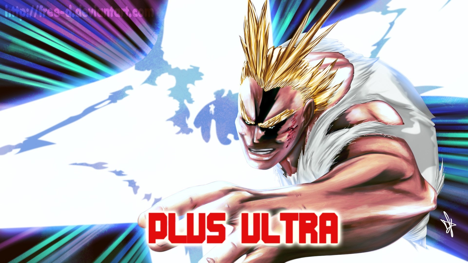 All Might, My Hero Academia, Plus Ultra, Pugno, Azione, Full HD, sfondo per PC e portatile