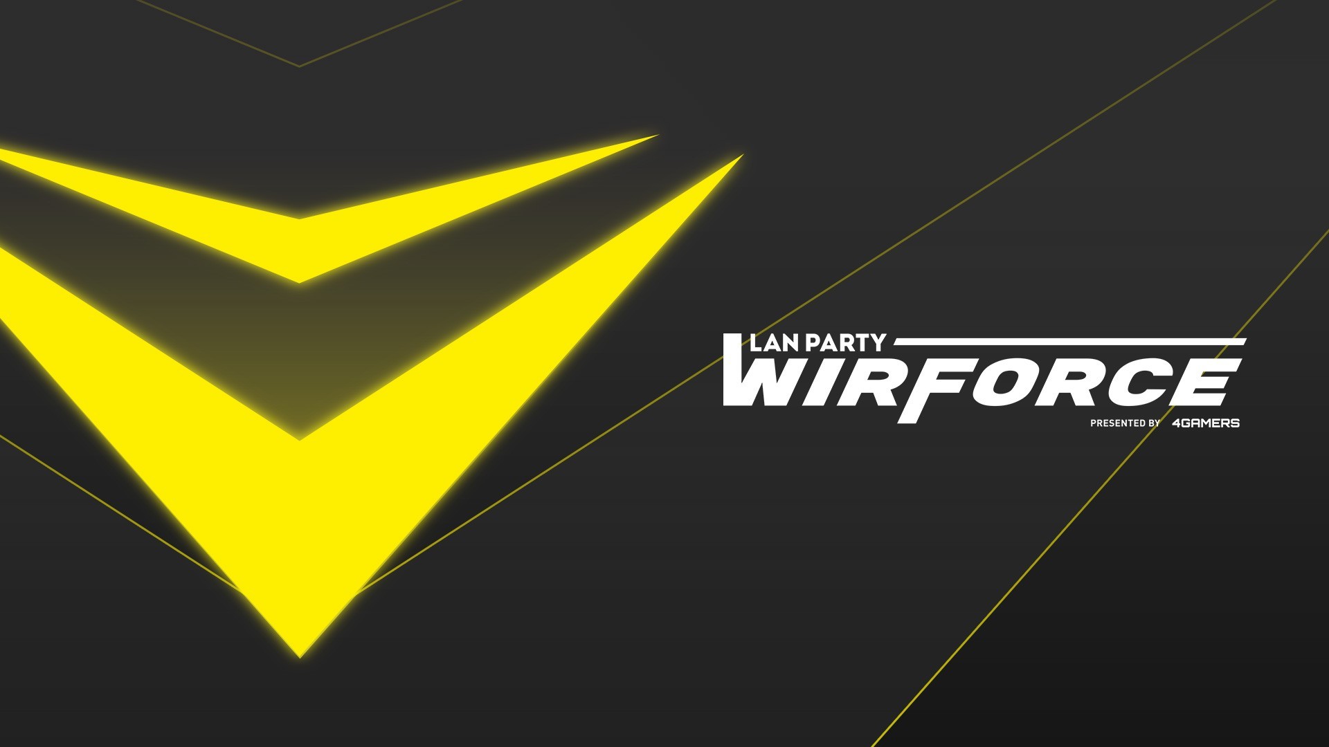 WirForce, LAN party, Logo, Giallo, 1920x1080, immagine di sfondo