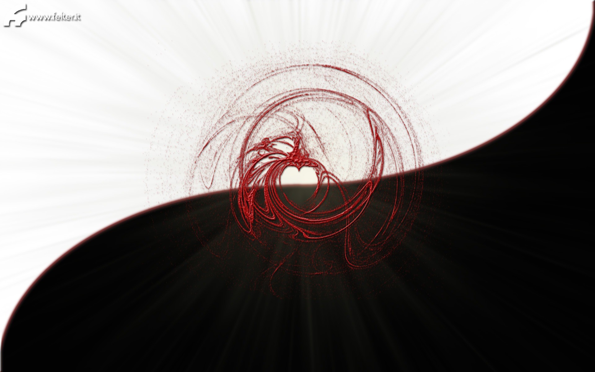 Arte astratta, Spirale rossa, Bianco e nero, 1920x1200, immagine di sfondo