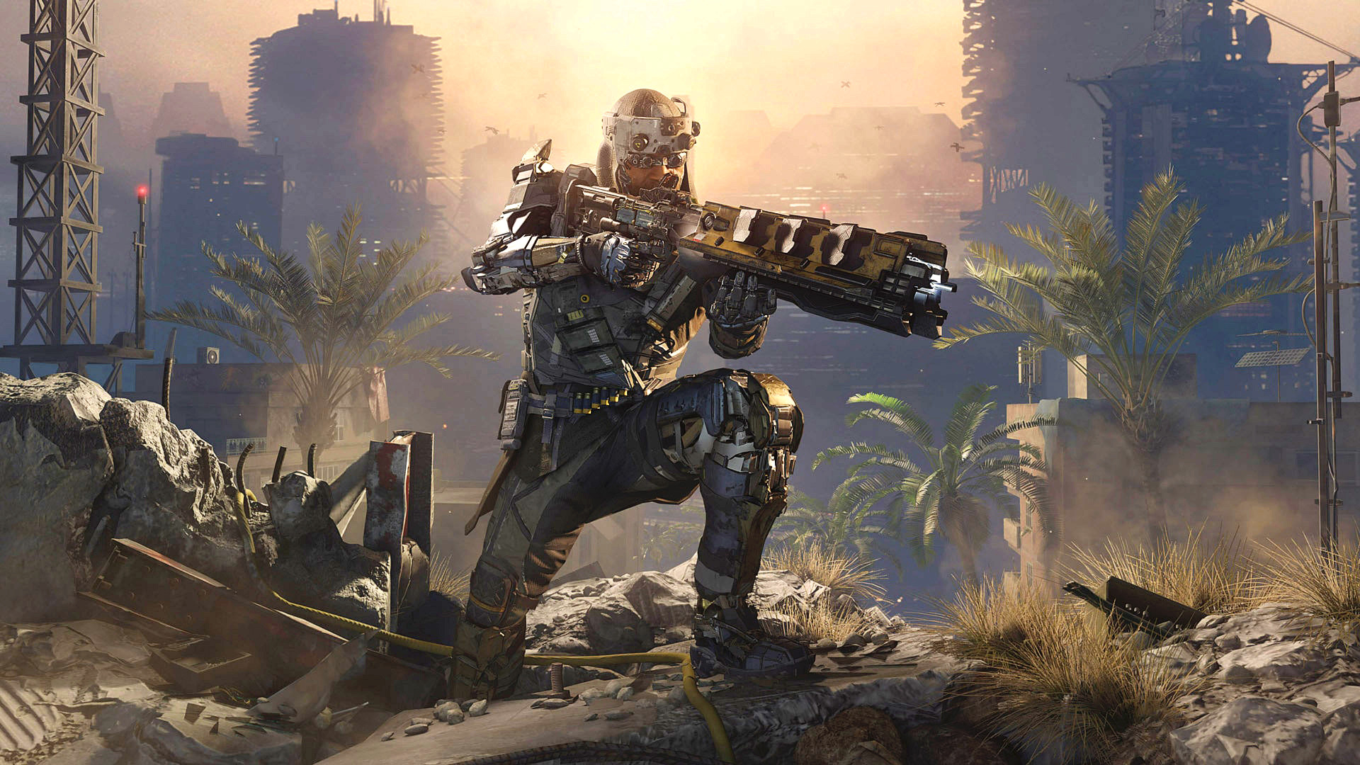 Call of Duty: Black Ops III, Soldato, Fucile, Città in rovina, 1920x1080, sfondo per PC