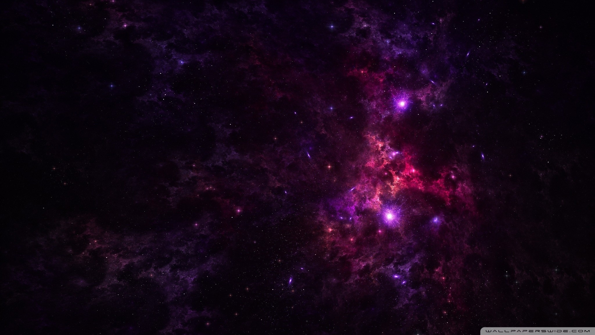 Nebulosa, Viola, Rosa, Stelle, Spazio, Full HD, sfondo per portatile
