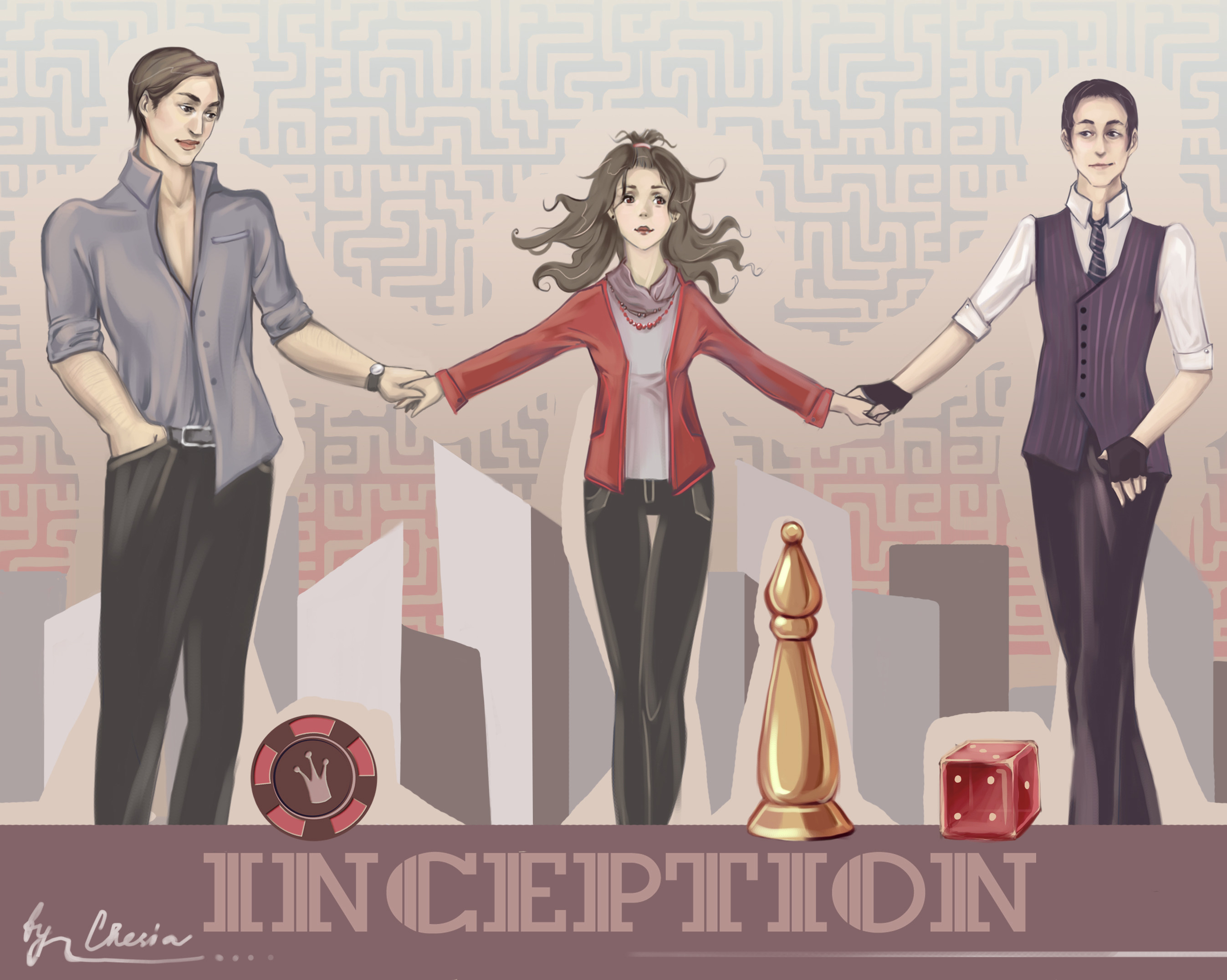 Inception, Fan art, Totem, Dado, Illustrazione, 2K, sfondo per PC