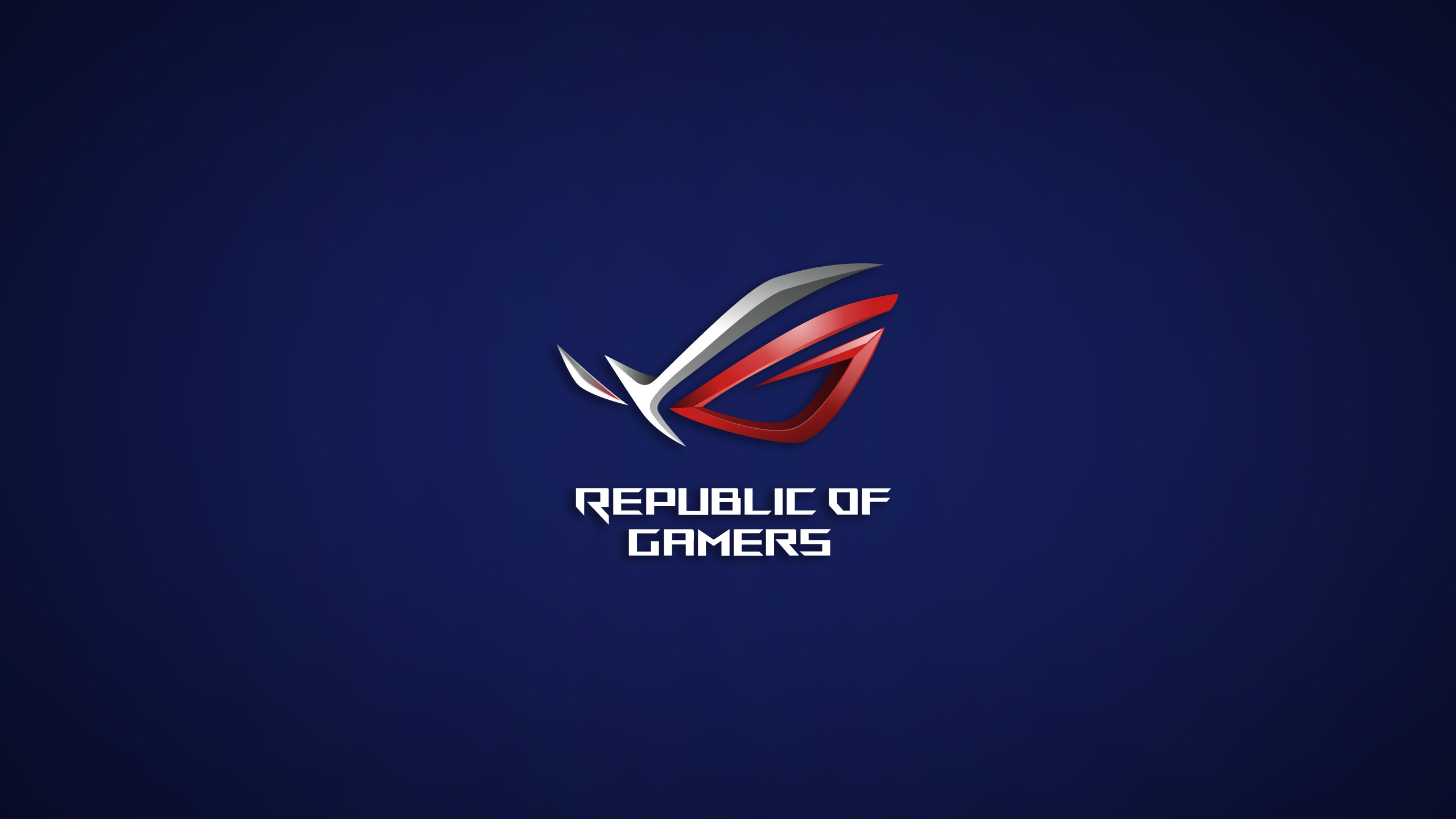ASUS ROG, Republic of Gamers, Logo, Sfondo blu, 2K, wallpaper per portatile