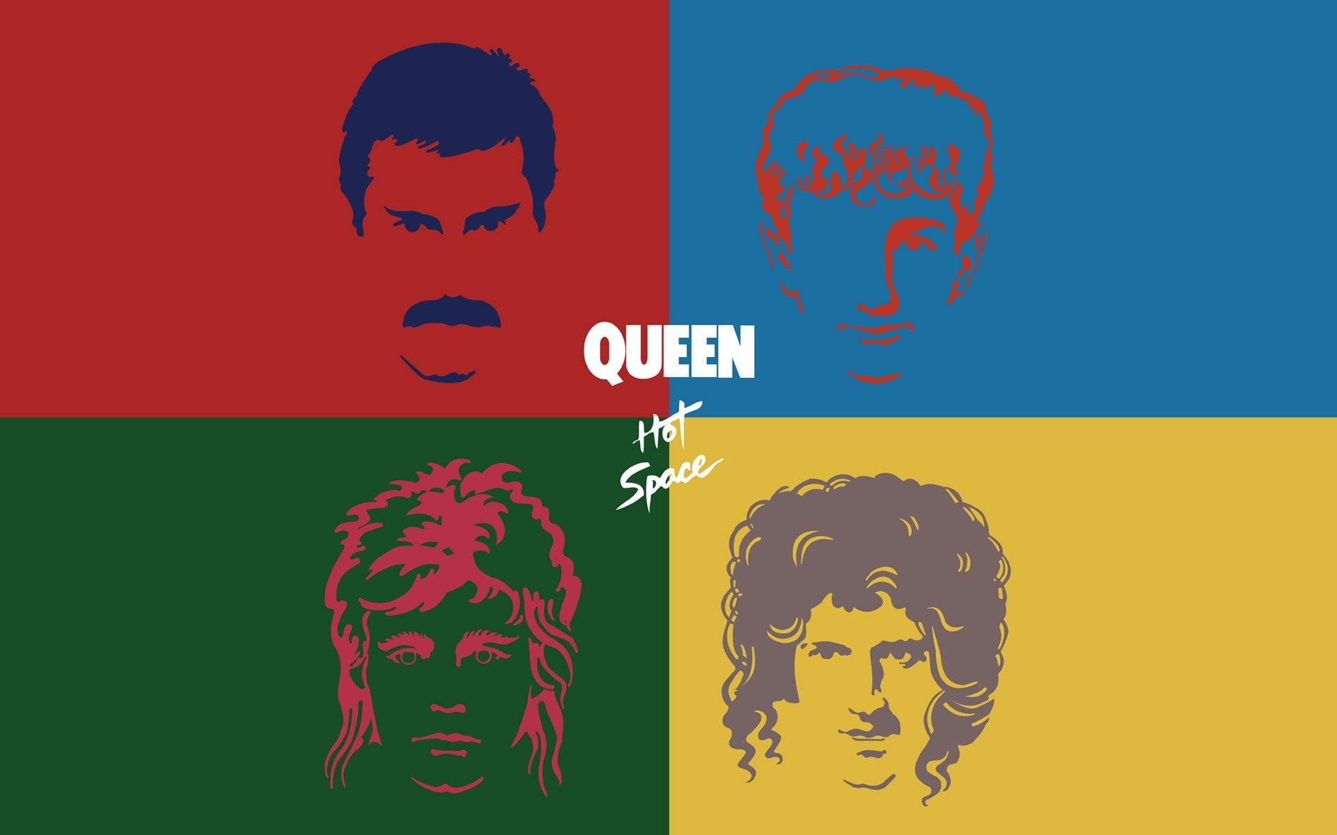 Queen, Hot Space, Freddie Mercury, Brian May, Copertina album, Pop art, sfondo Full HD per computer