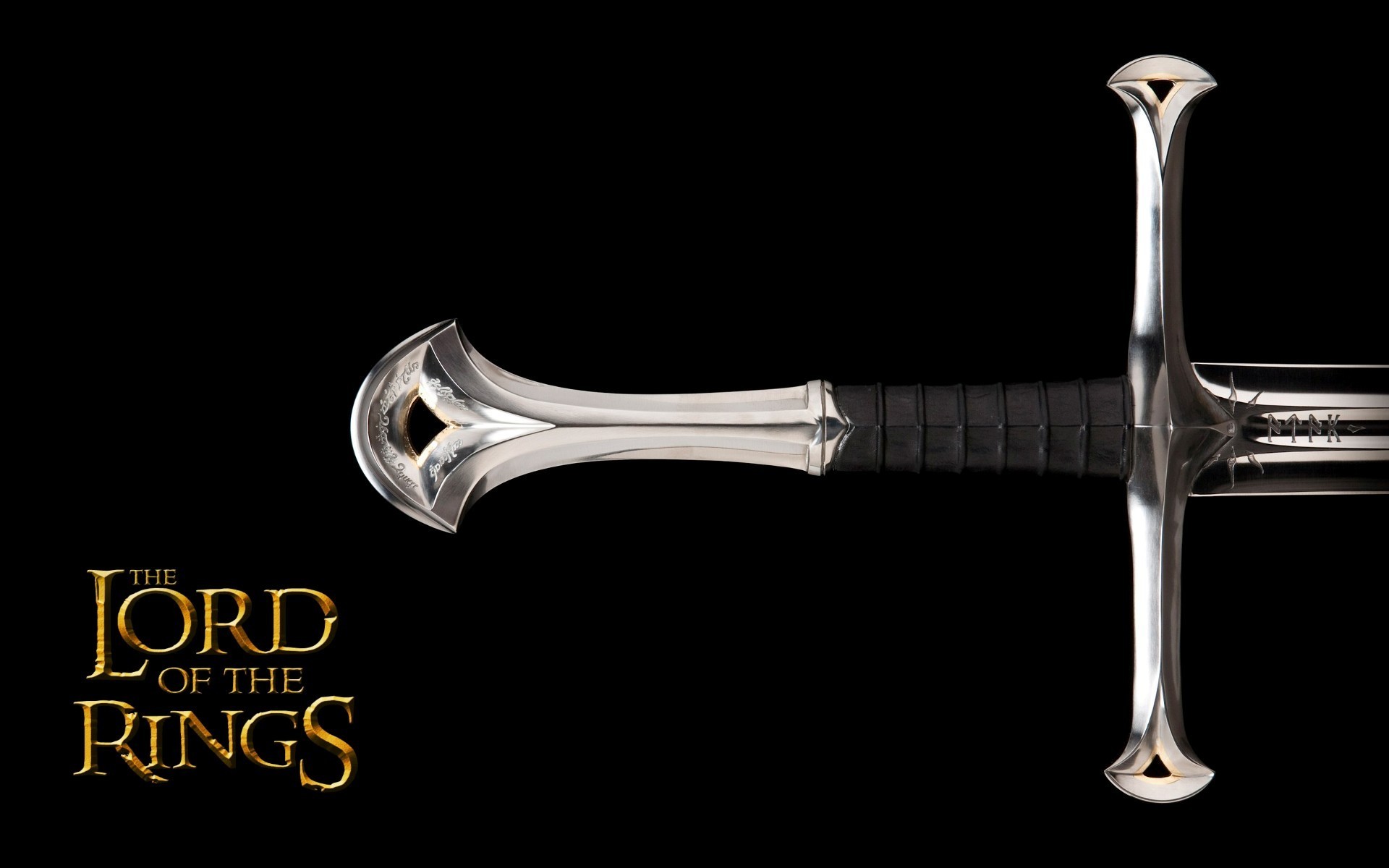 Andúril, The Lord of the Rings, Spada, Sfondo nero, 16:10 Full HD, wallpaper widescreen