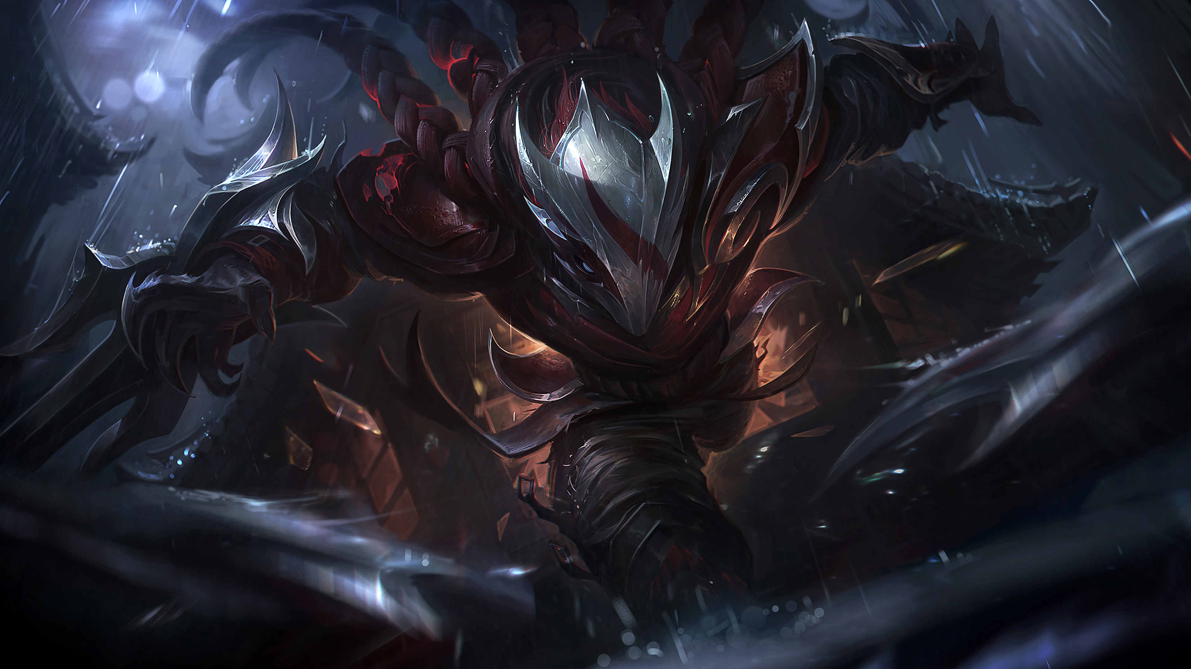Aatrox, League of Legends, Arte ufficiale, Toni scuri, 4K, sfondo per portatile