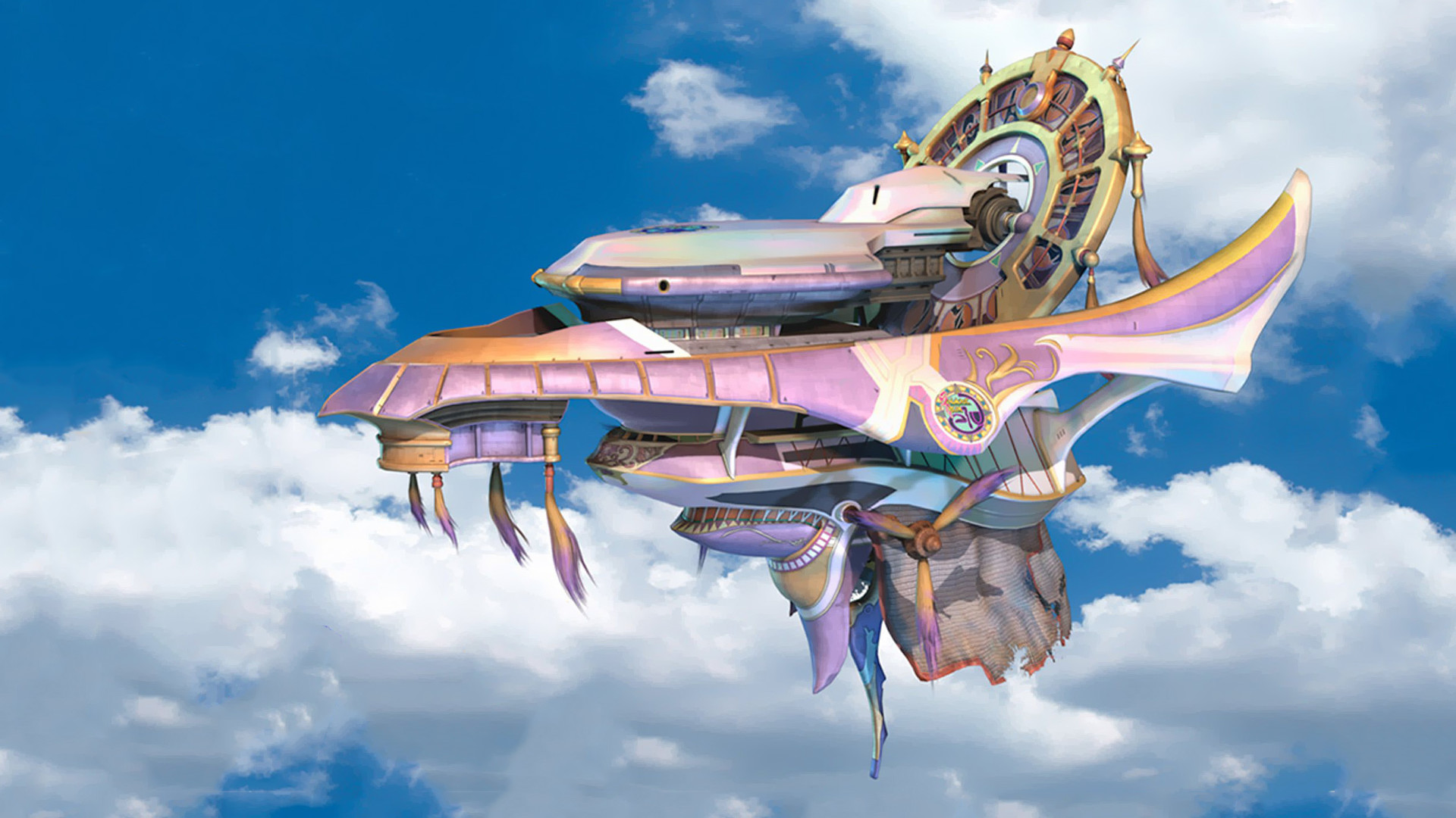 Celsius, Aeronave, Final Fantasy X-2, Cielo, Nuvole, 16:9 Full HD, sfondo widescreen