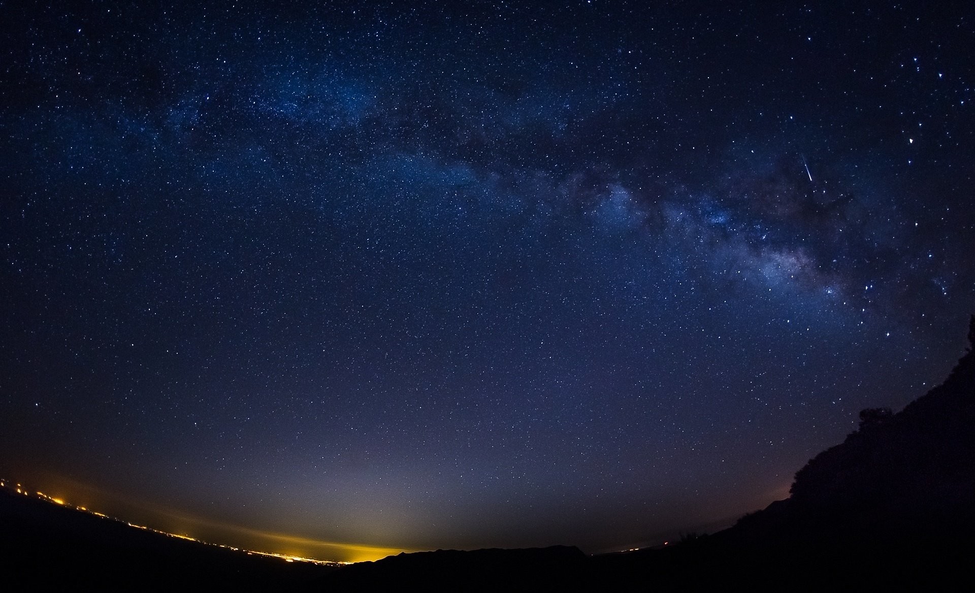 Via Lattea, Fisheye, Notte, Full HD, wallpaper per computer