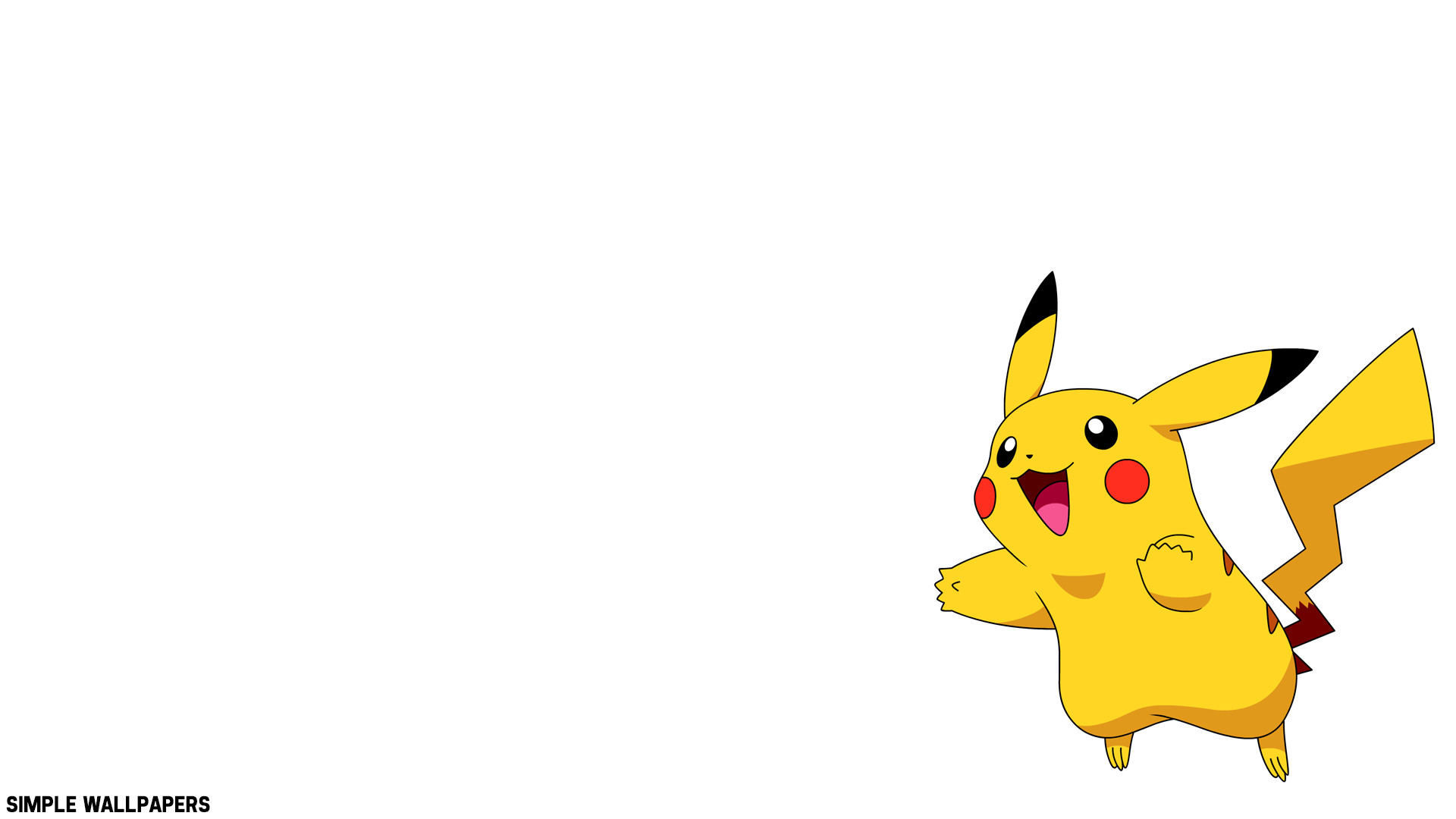 Pikachu, Pokémon, Sfondo bianco, 16:9 Full HD, wallpaper widescreen