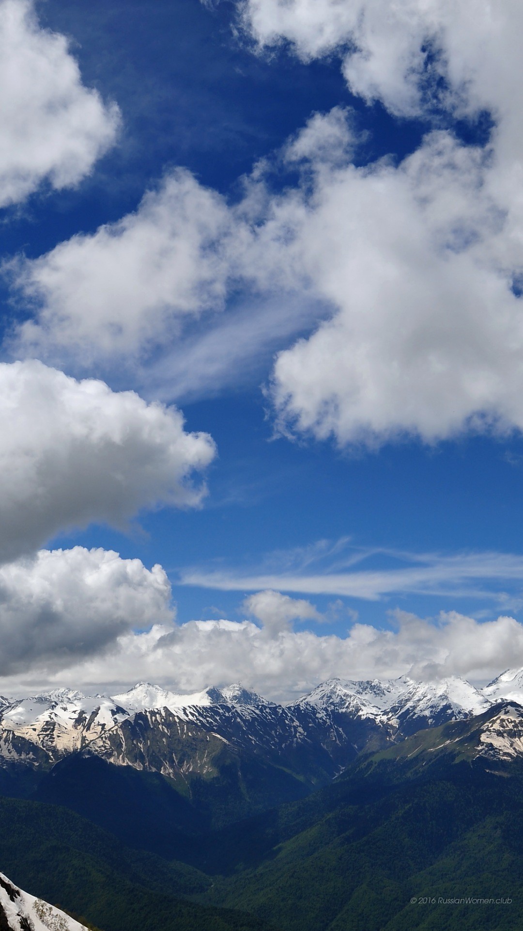 Nuvole, Montagne, Cielo azzurro, Full HD, schermata di blocco Huawei P8