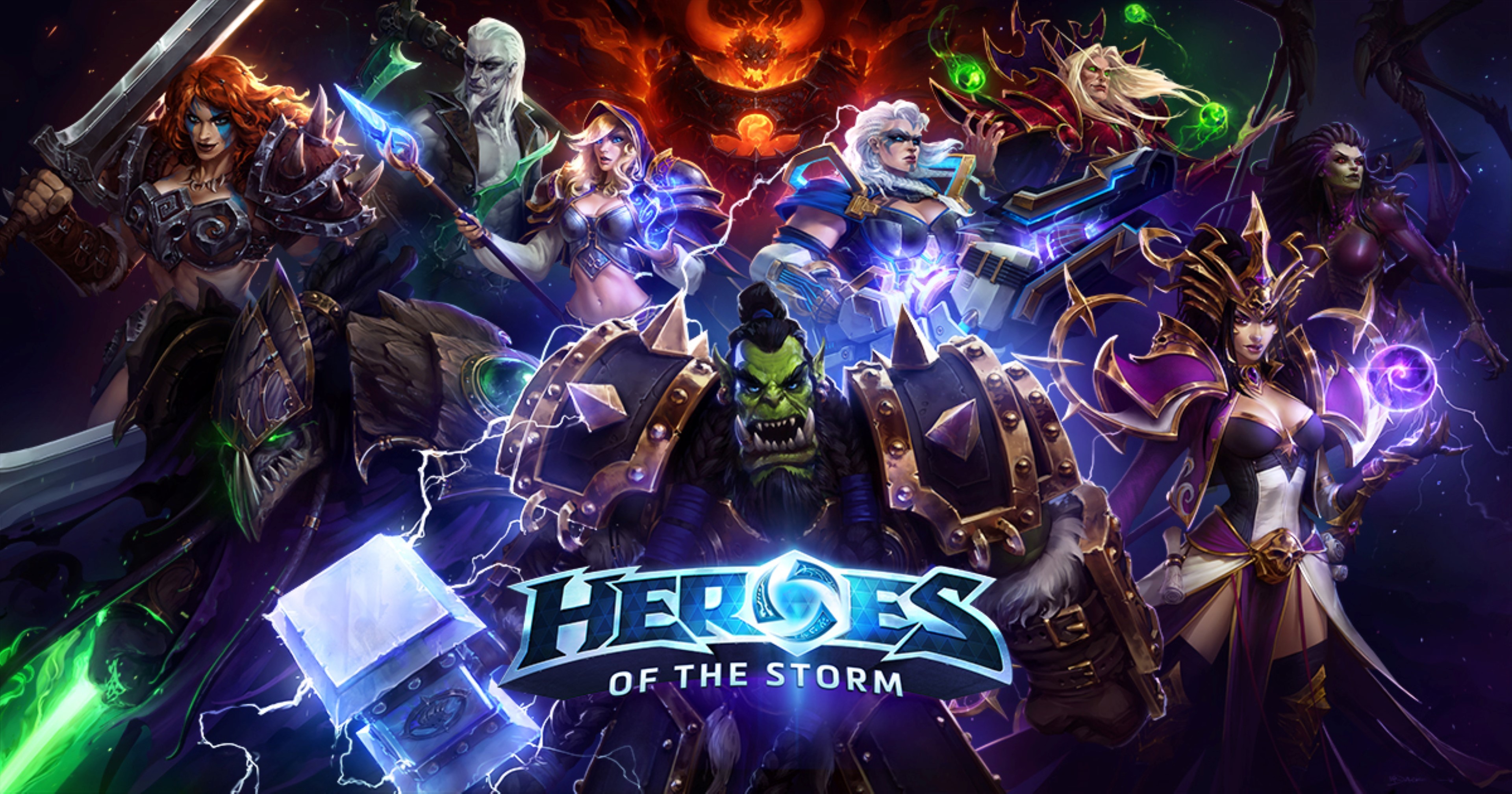 Heroes of the Storm, Thrall, Diablo, Eroi, Logo, 4K, sfondo per PC e portatile